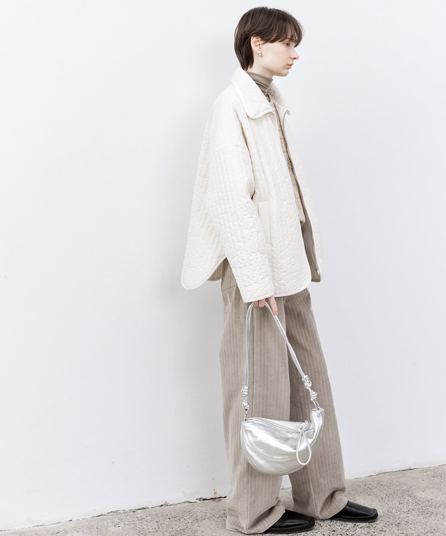 Flocked Print Quilted Jacket