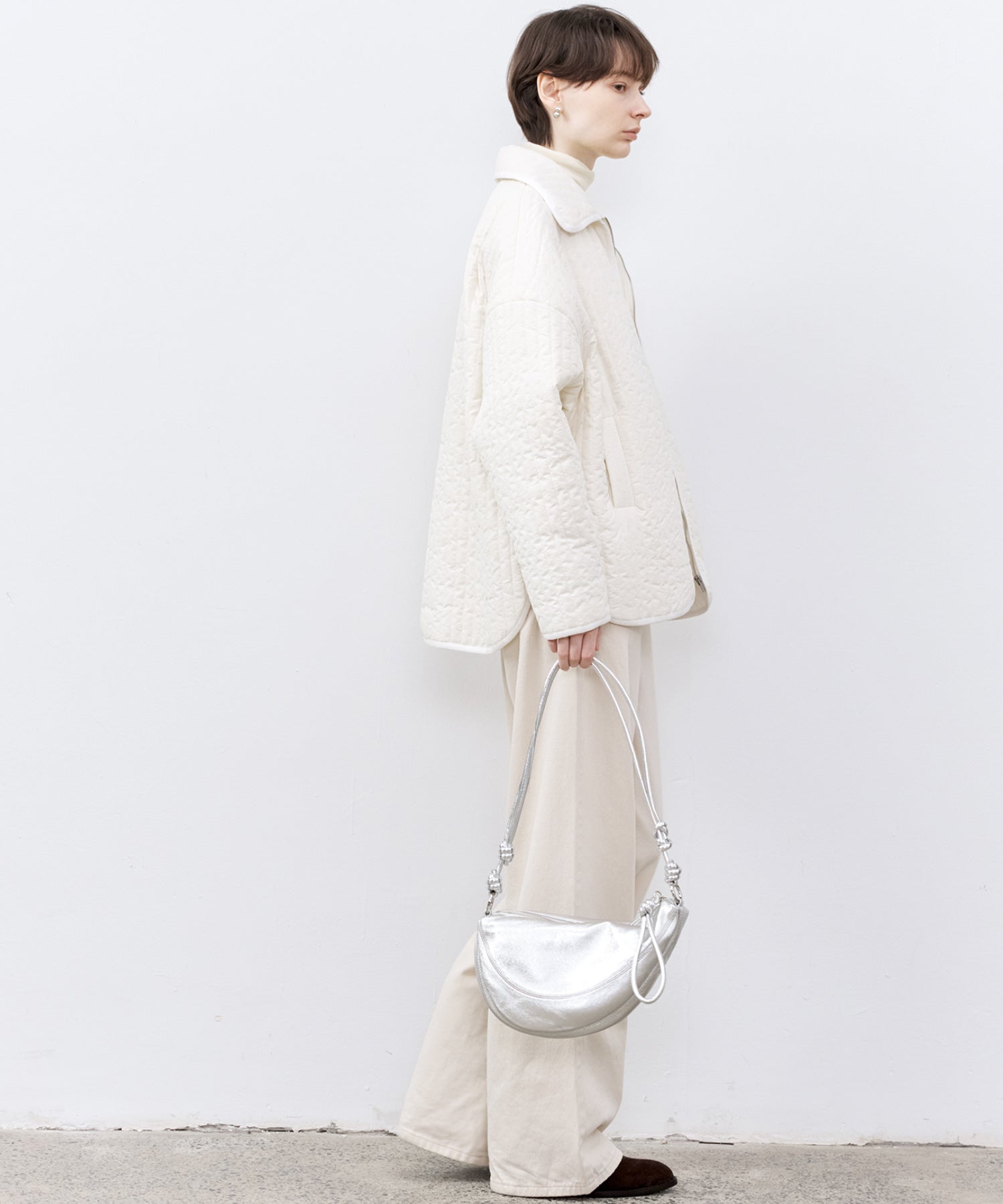 Flocked Print Quilted Jacket