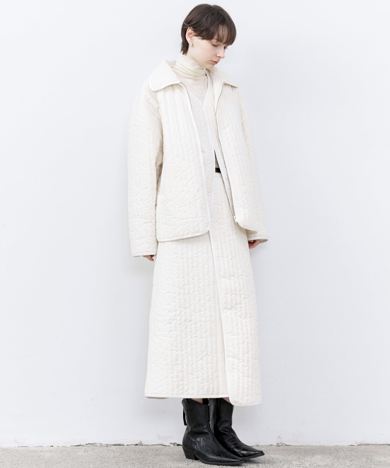 Flocked Print Quilted Jacket