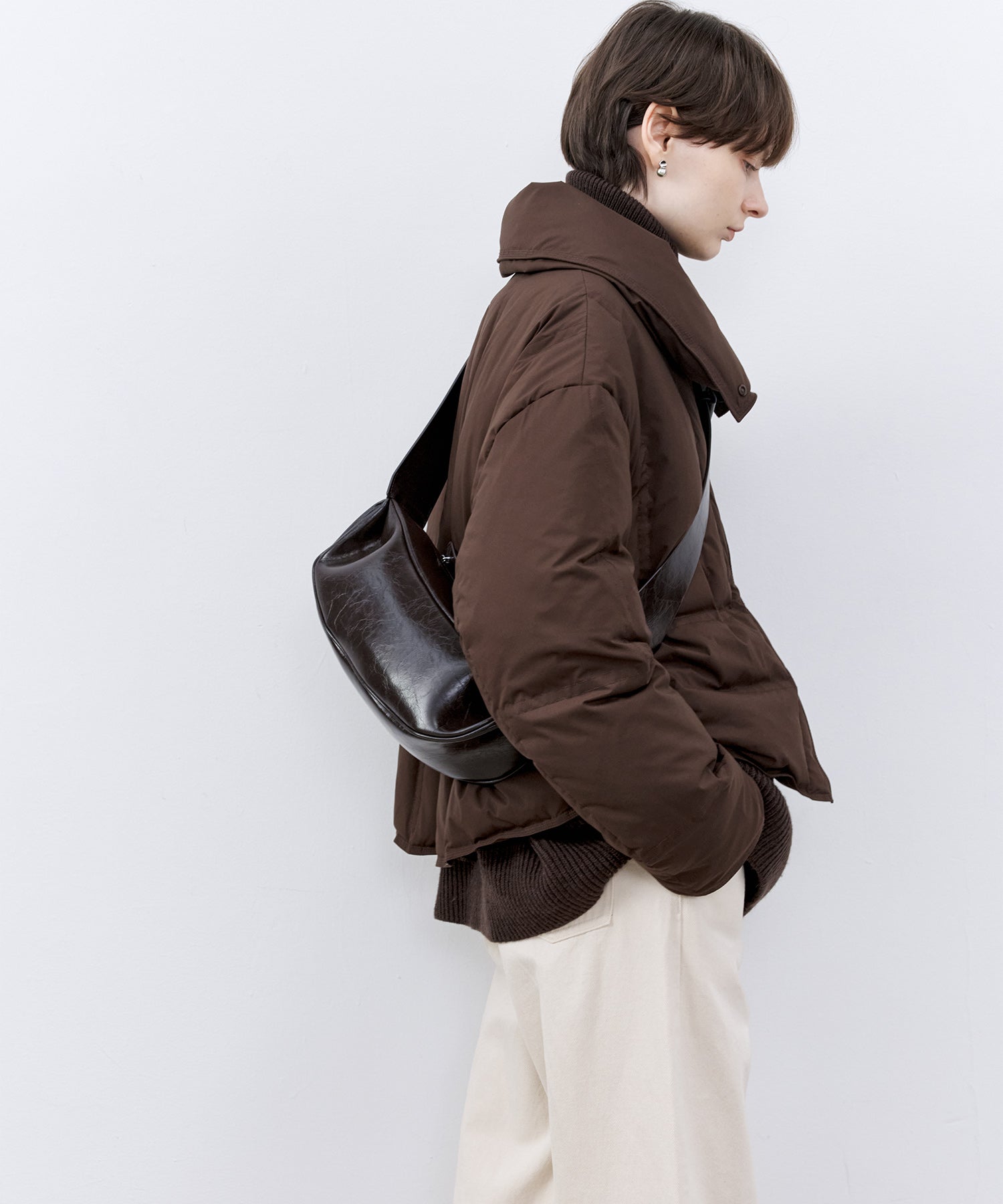 Drop Shoulder Short Puffer with Shaped Waist Design