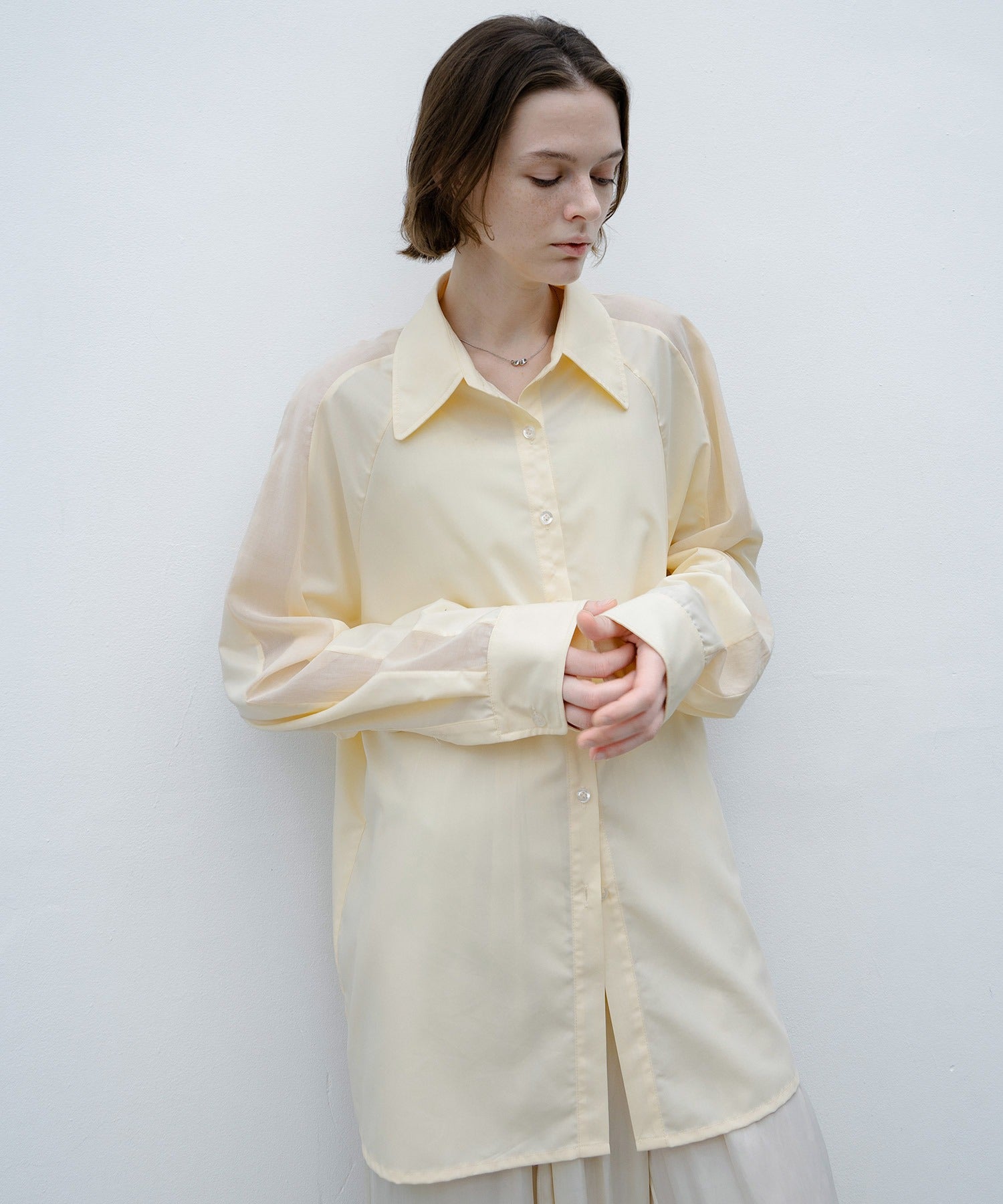 Loose Fit Shirt with Sleeve Line Panels