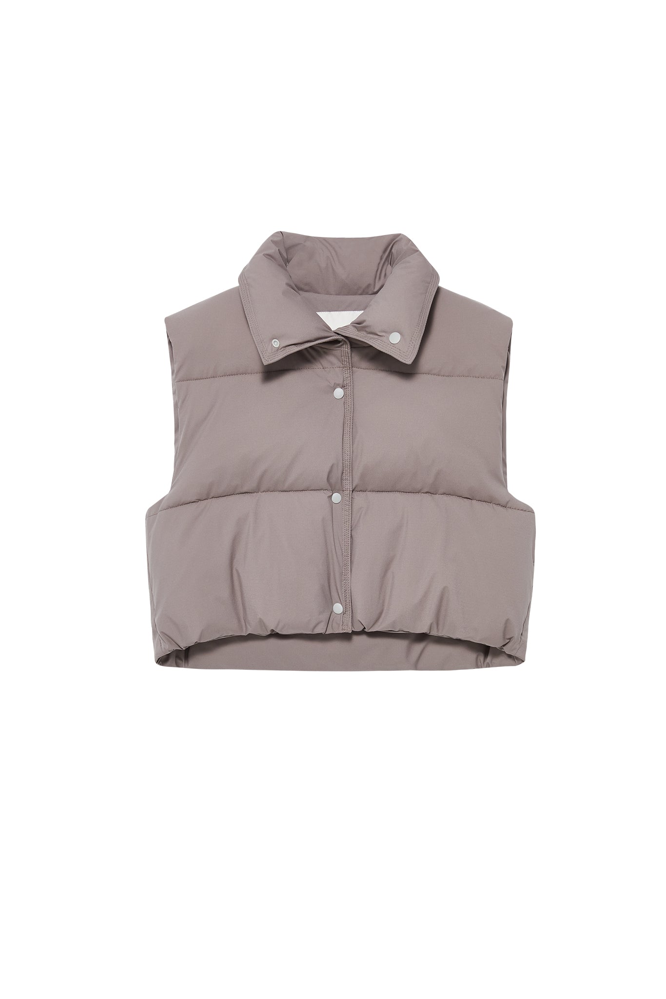 Cropped Puffer Vest with Moldable Neckline