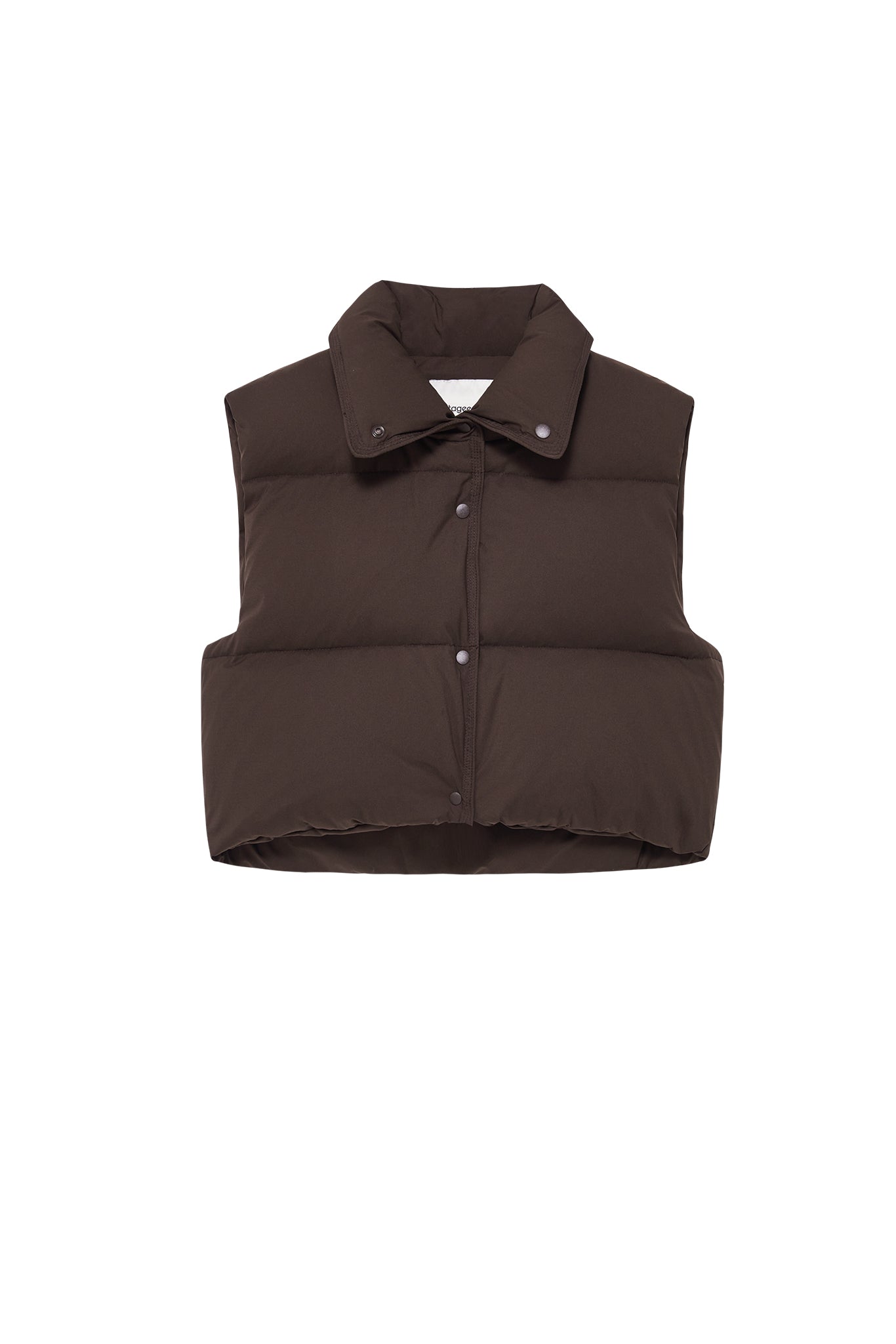 Cropped Puffer Vest with Moldable Neckline