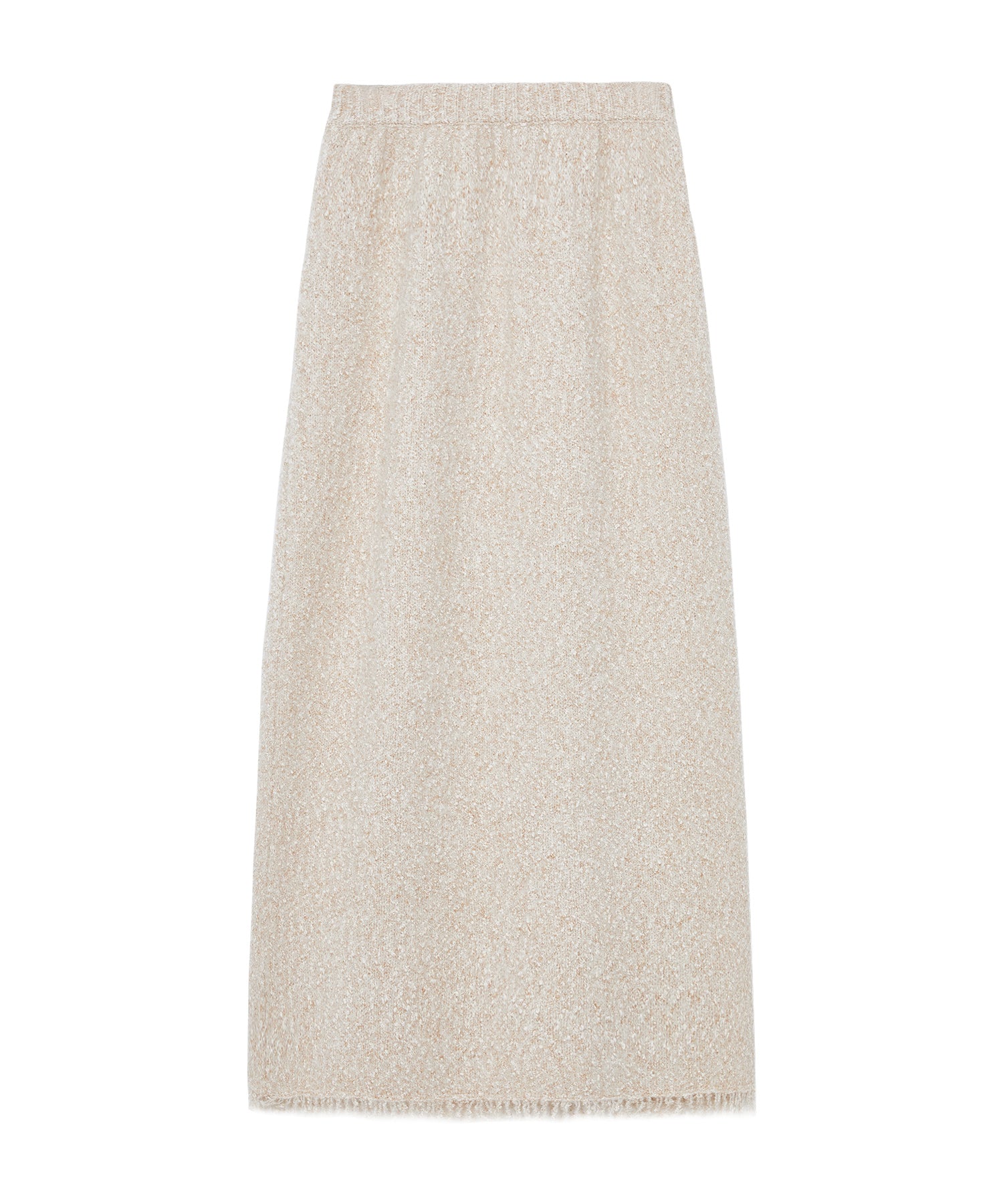 Fringe Accent Textured Knit Skirt – Tweed-Like A-Line