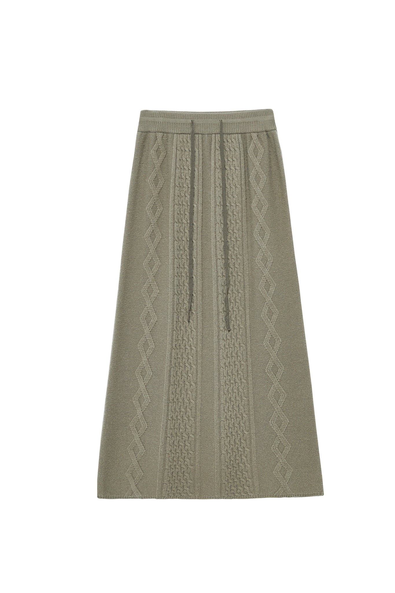 Cable Knit Wool Flare Skirt