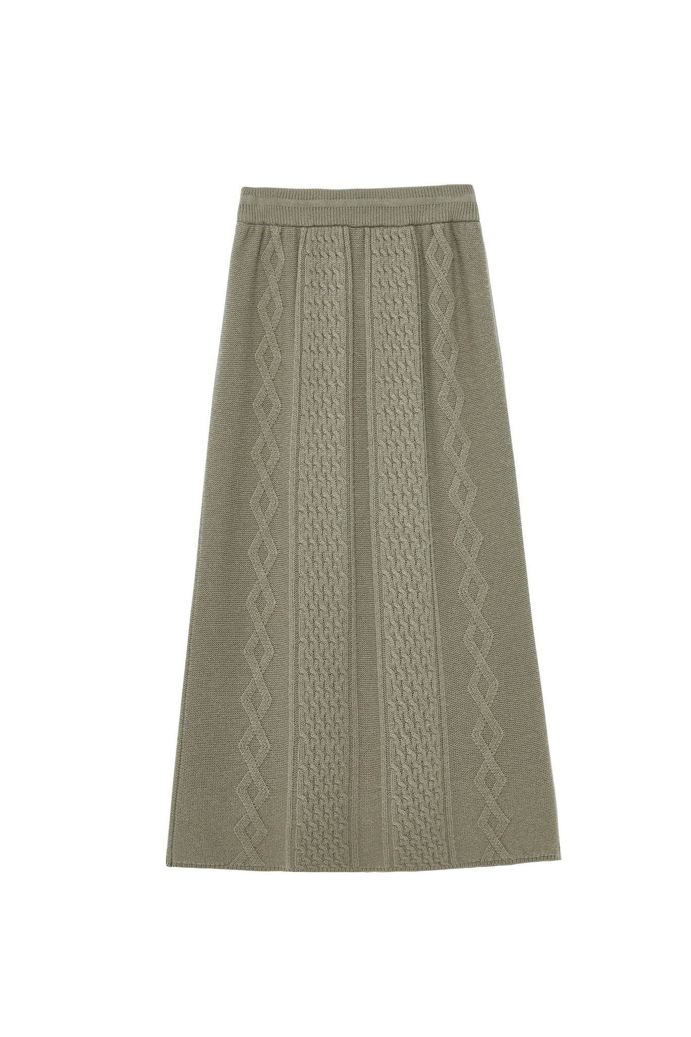 Cable Knit Wool Flare Skirt