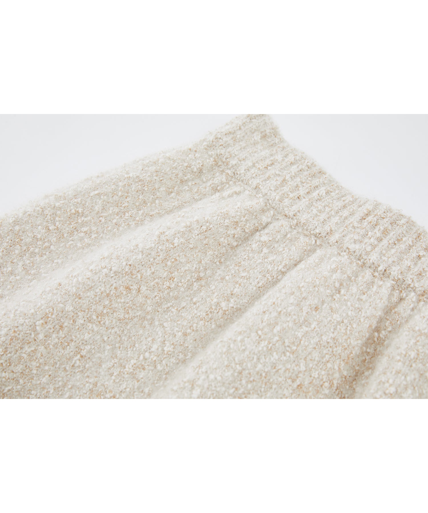 Fringe Accent Textured Knit Skirt – Tweed-Like A-Line