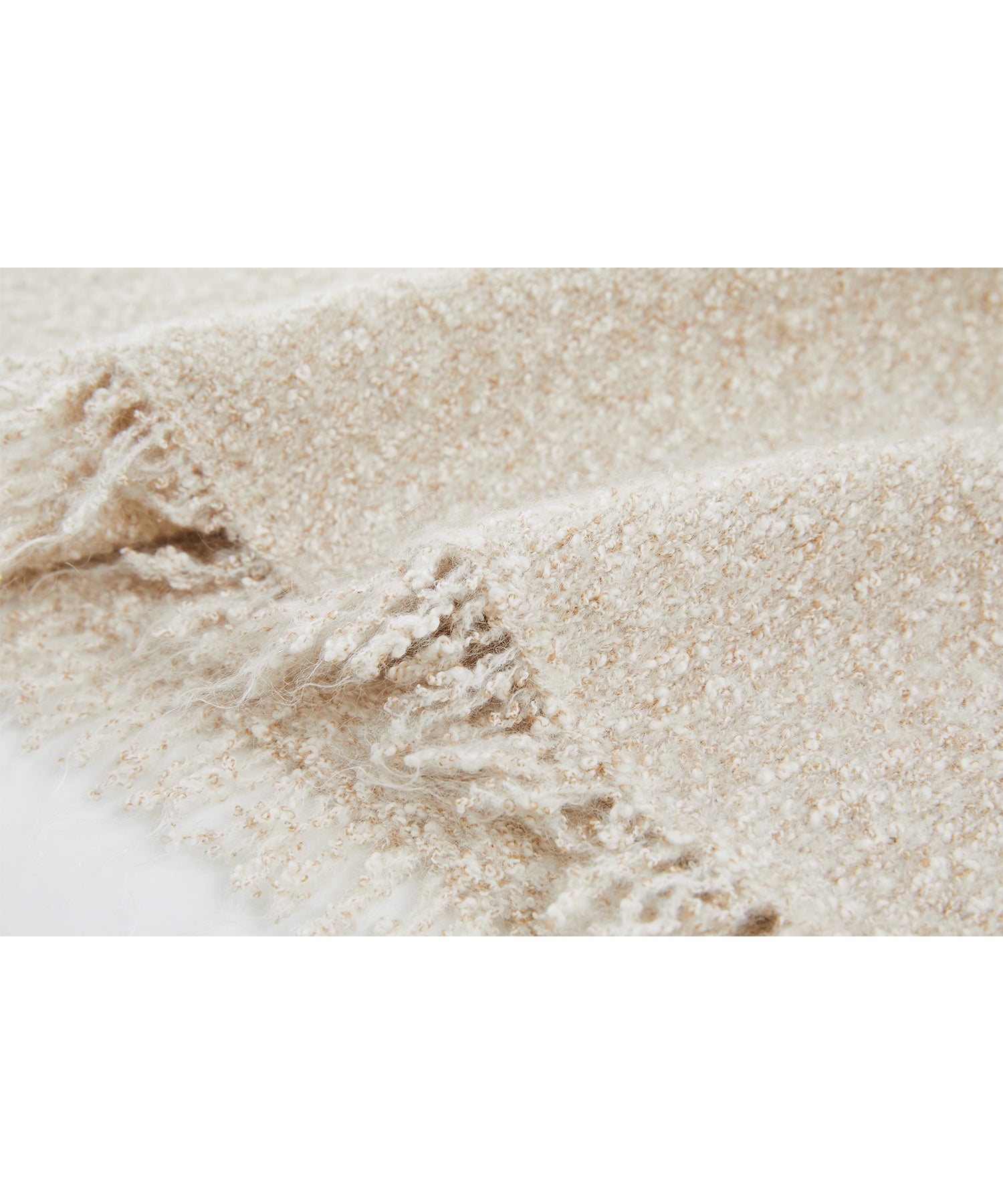 Fringe Accent Textured Knit Skirt – Tweed-Like A-Line