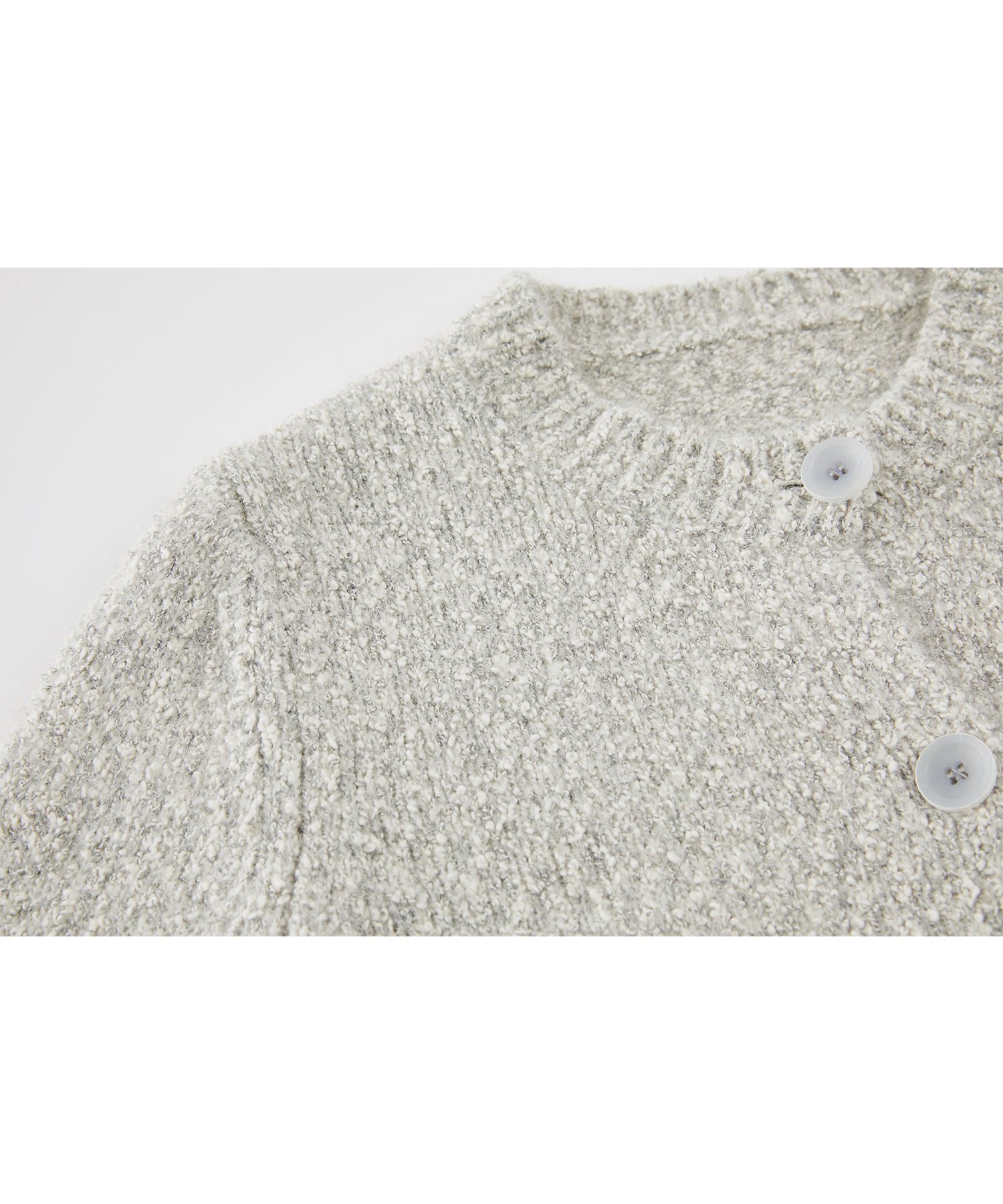 Nepped Knit Cardigan with Tweed Texture