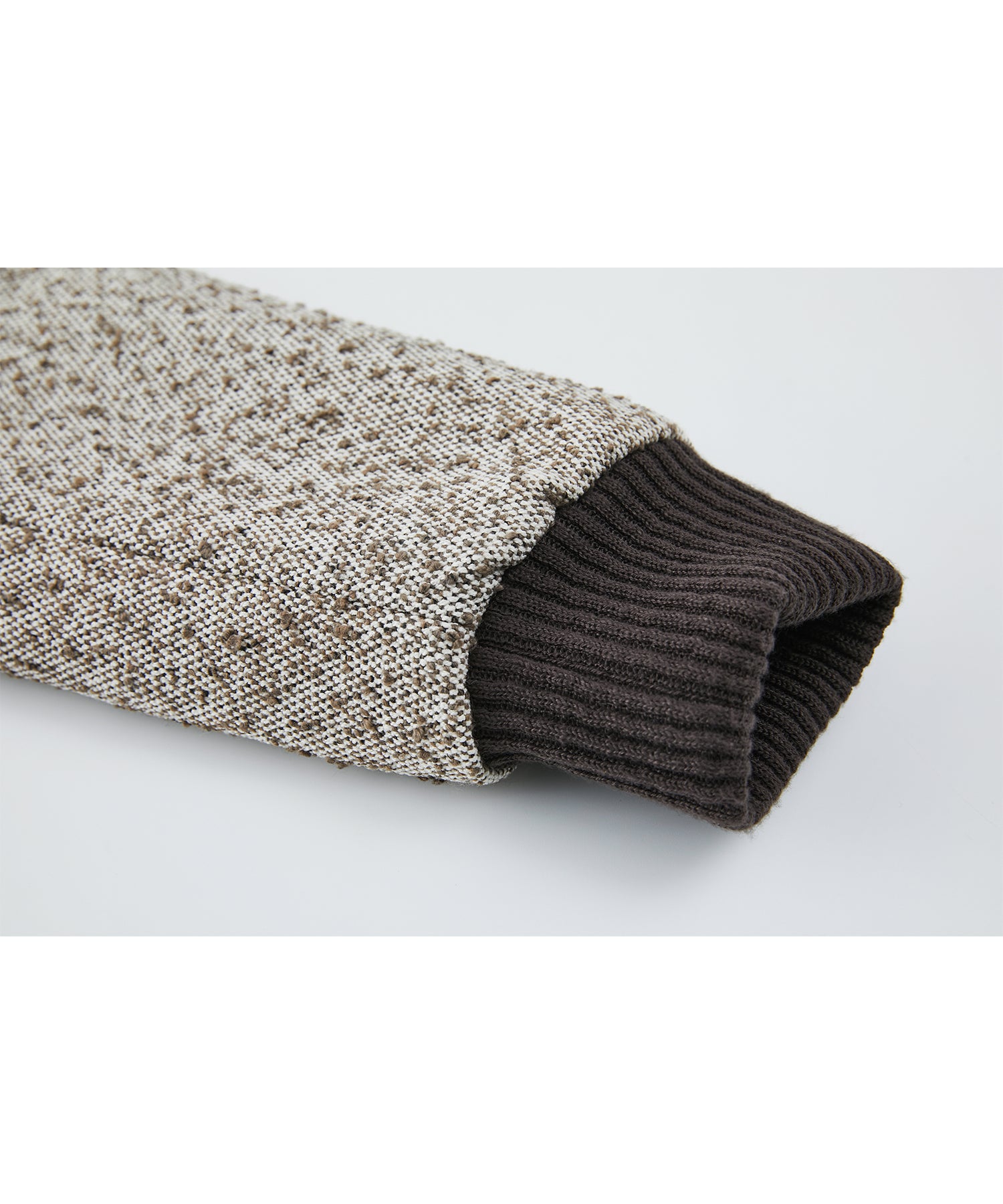 Textured Panel Short Puffer Jacket with Ribbed Stand Collar