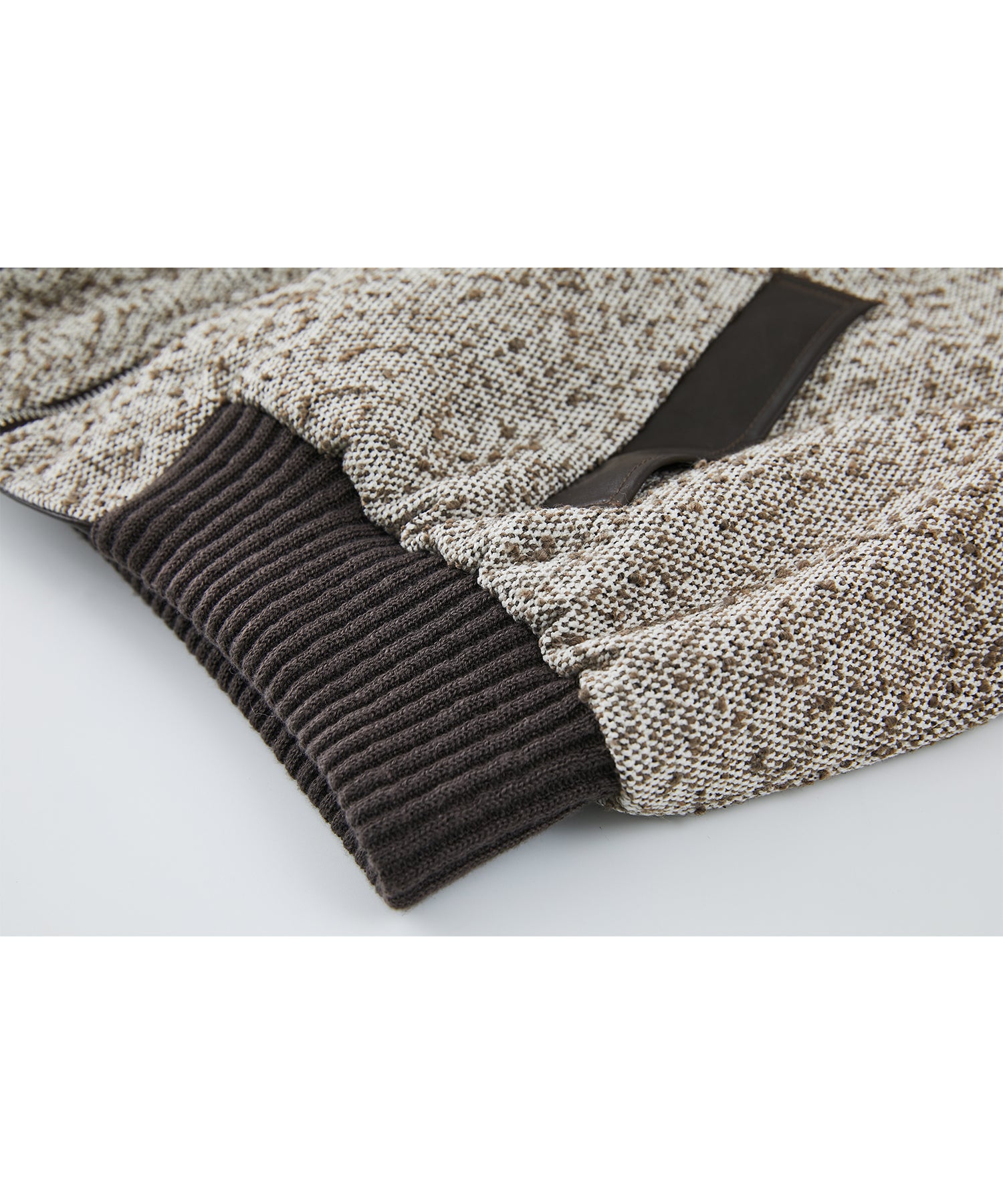 Textured Panel Short Puffer Jacket with Ribbed Stand Collar