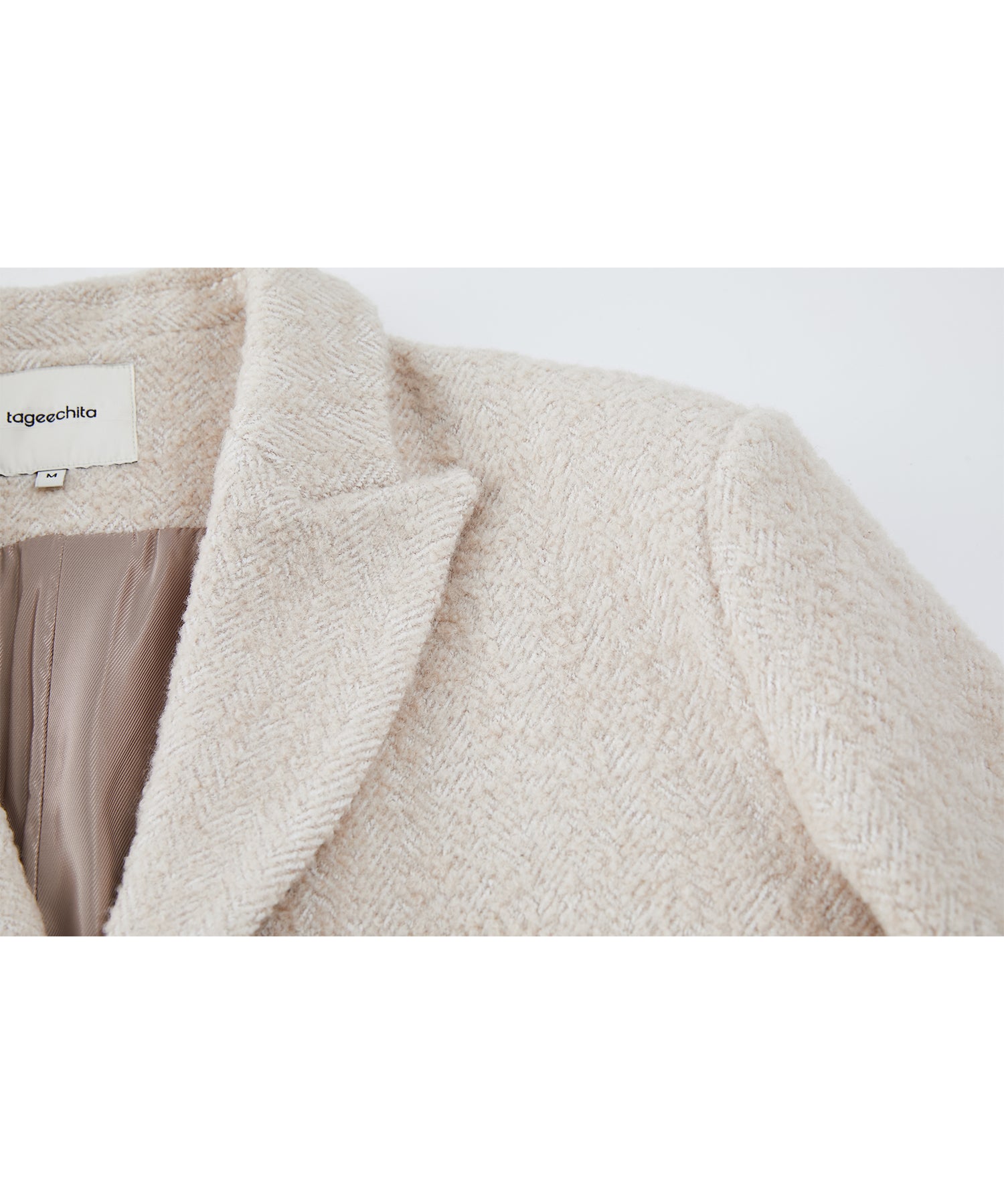 Wool-Blend Oversized Tailored Jacket with Shoulder Pads