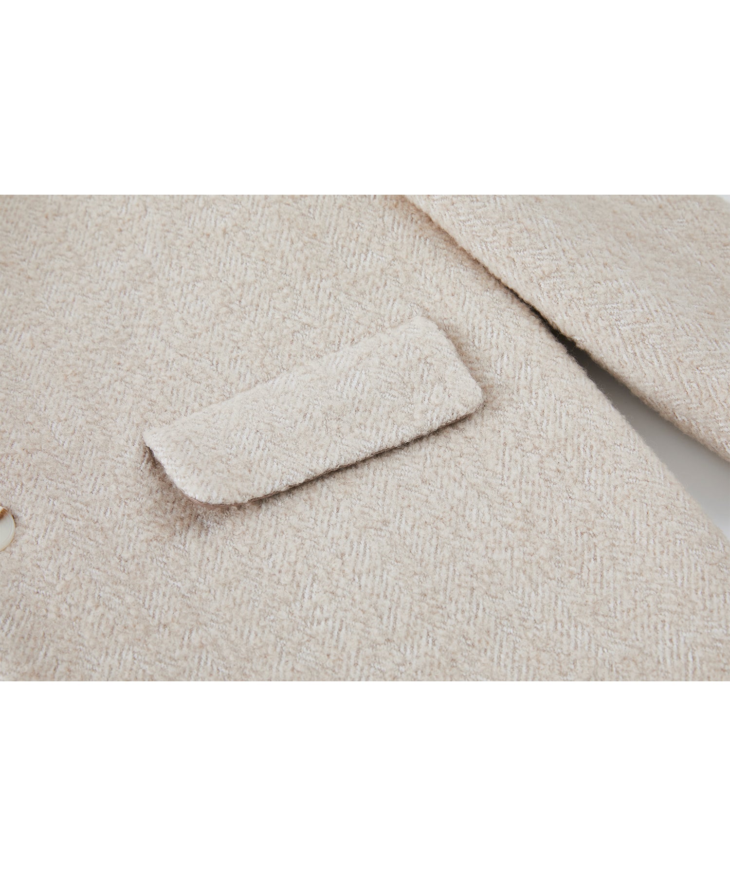 Wool-Blend Oversized Tailored Jacket with Shoulder Pads