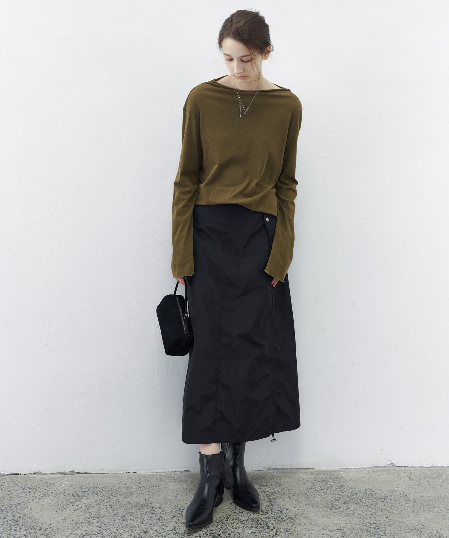[tageechita] Side drawstring tight skirt