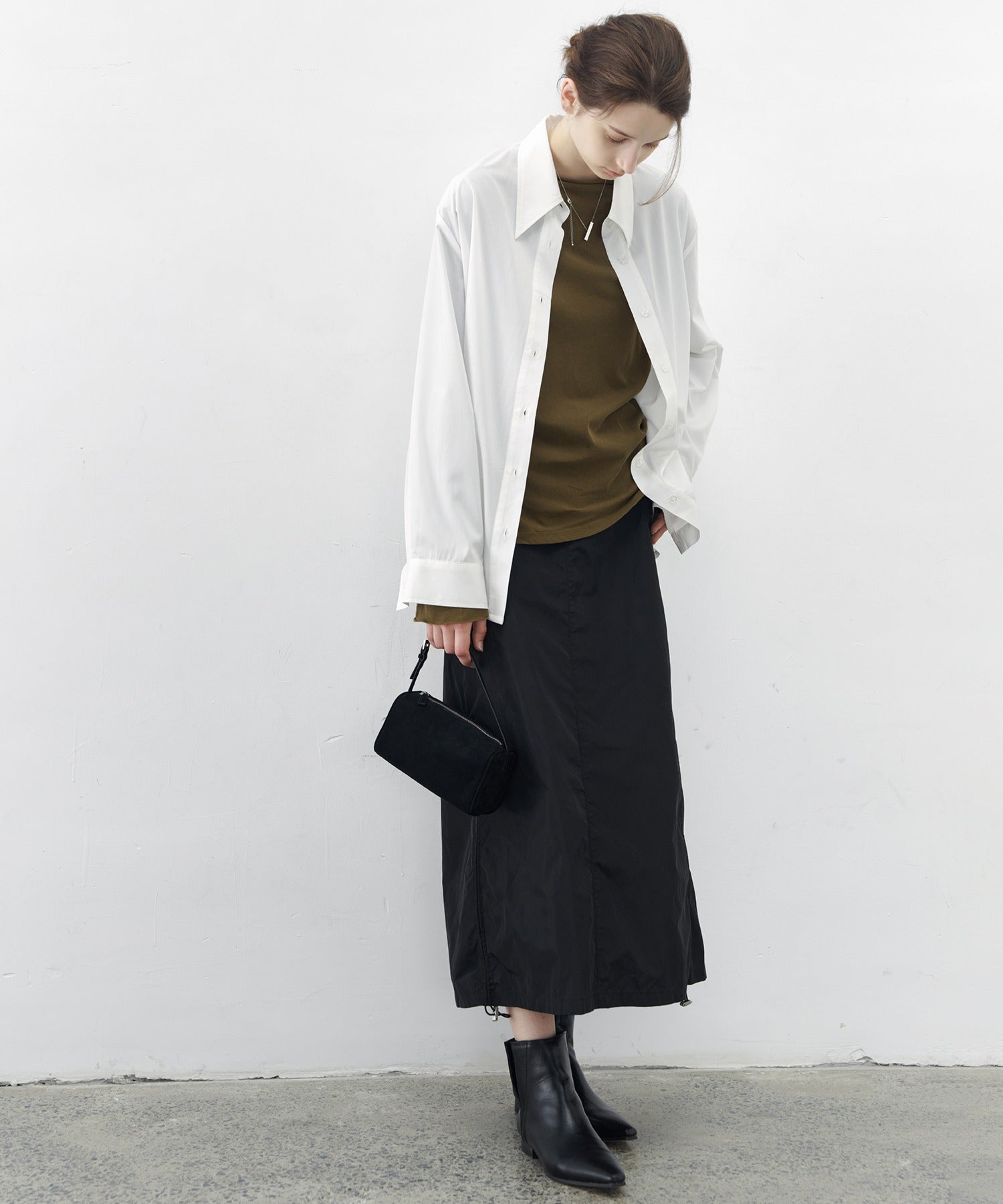 [tageechita] Side drawstring tight skirt
