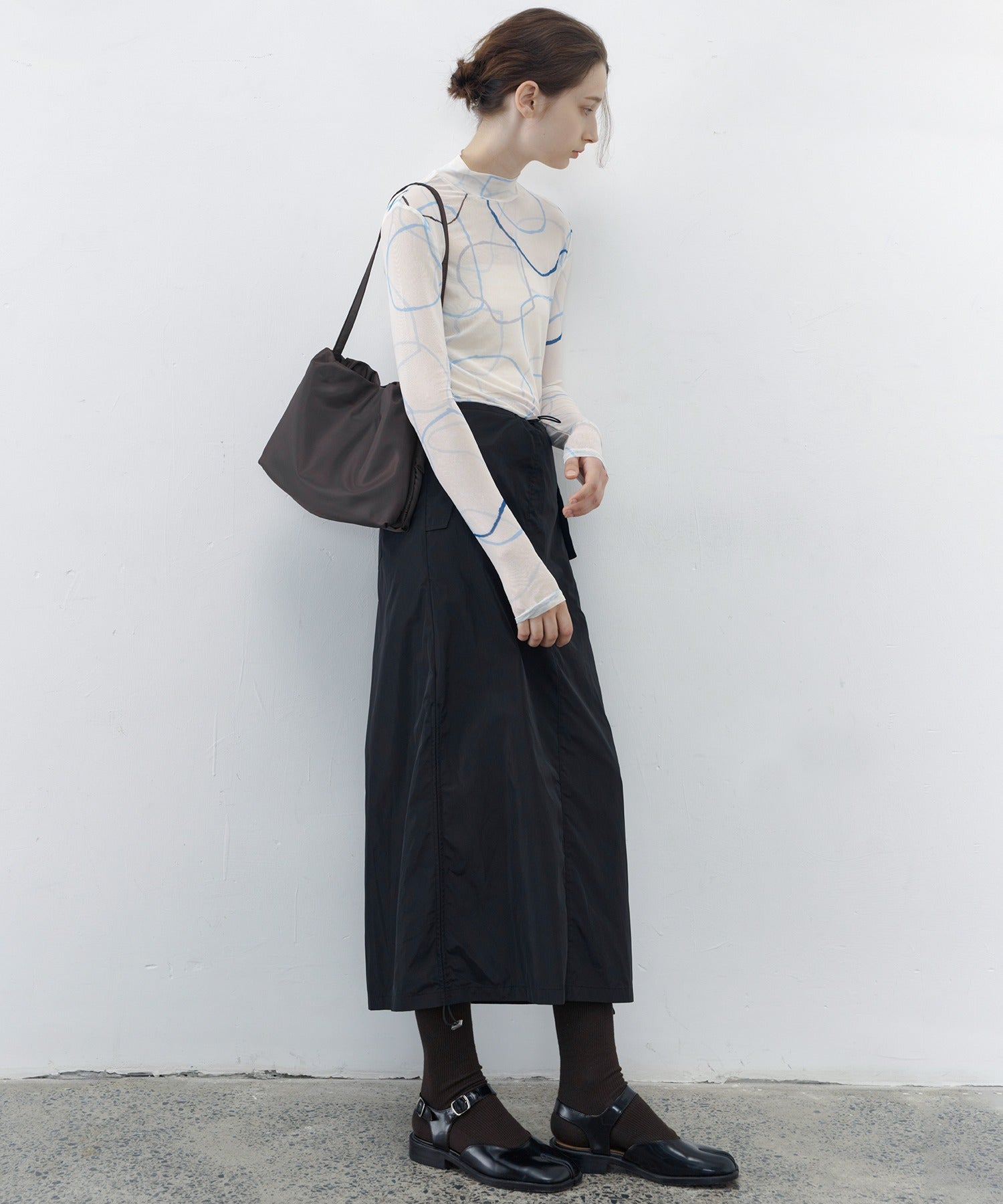 [tageechita] Side drawstring tight skirt