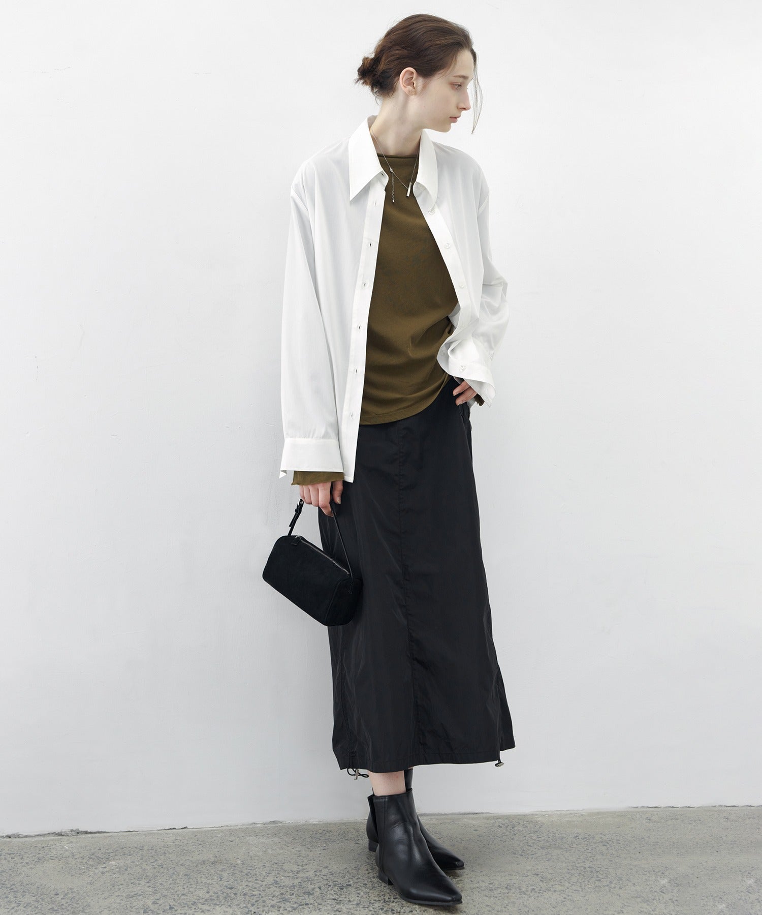 [tageechita] Side drawstring tight skirt