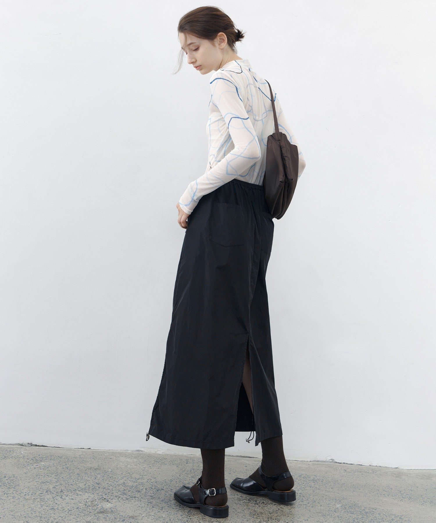 [tageechita] Side drawstring tight skirt