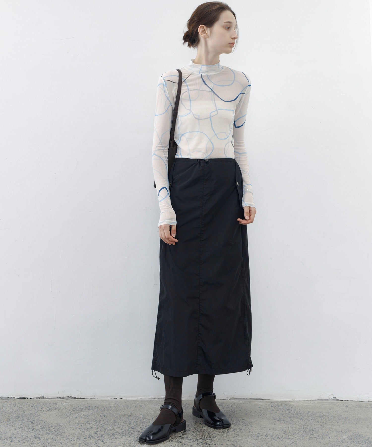 [tageechita] Side drawstring tight skirt