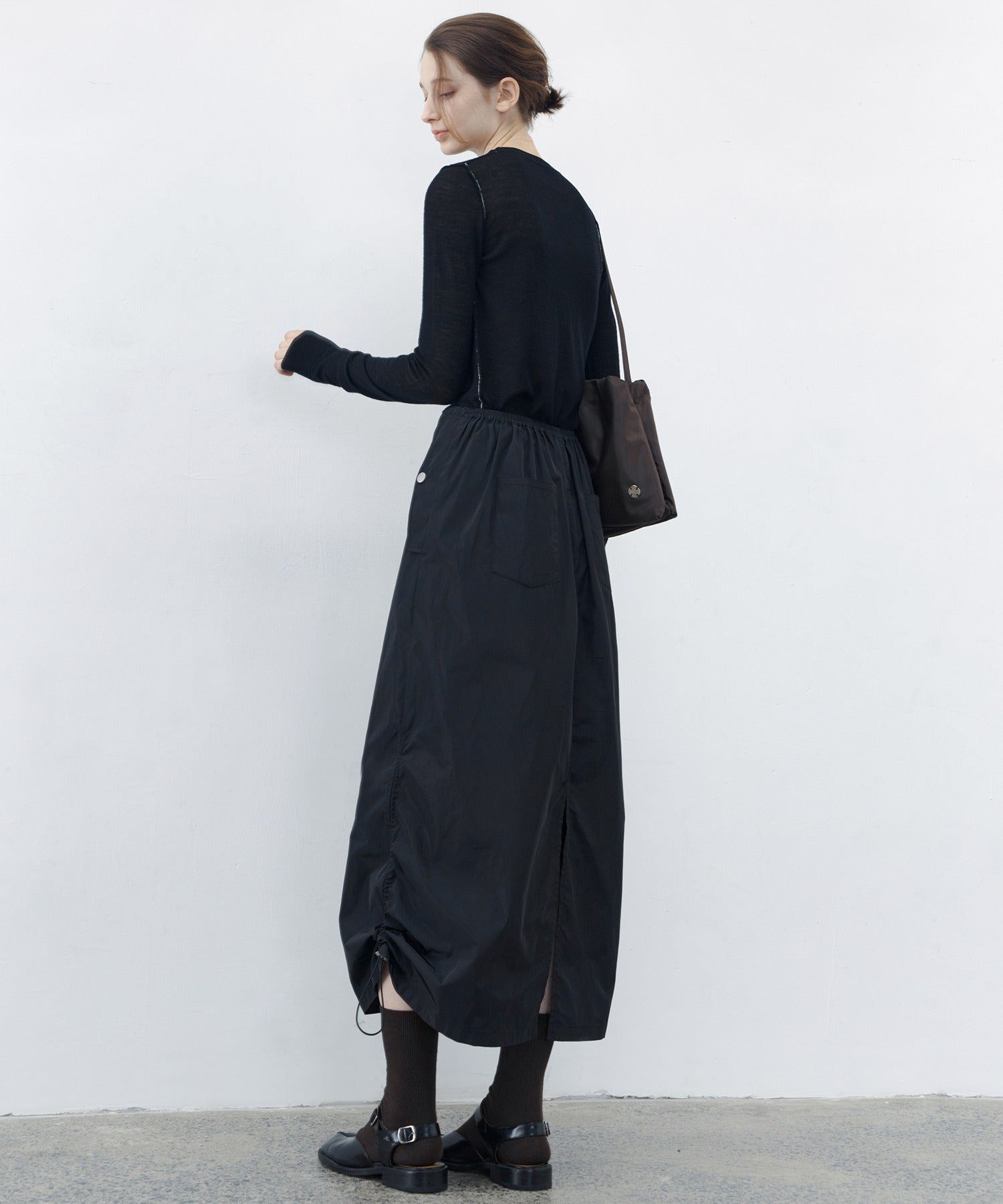 [tageechita] Side drawstring tight skirt