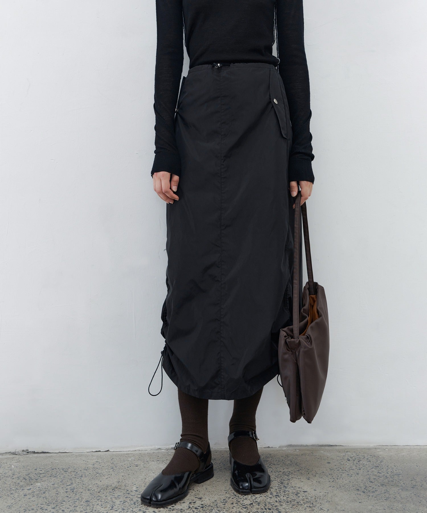 [tageechita] Side drawstring tight skirt