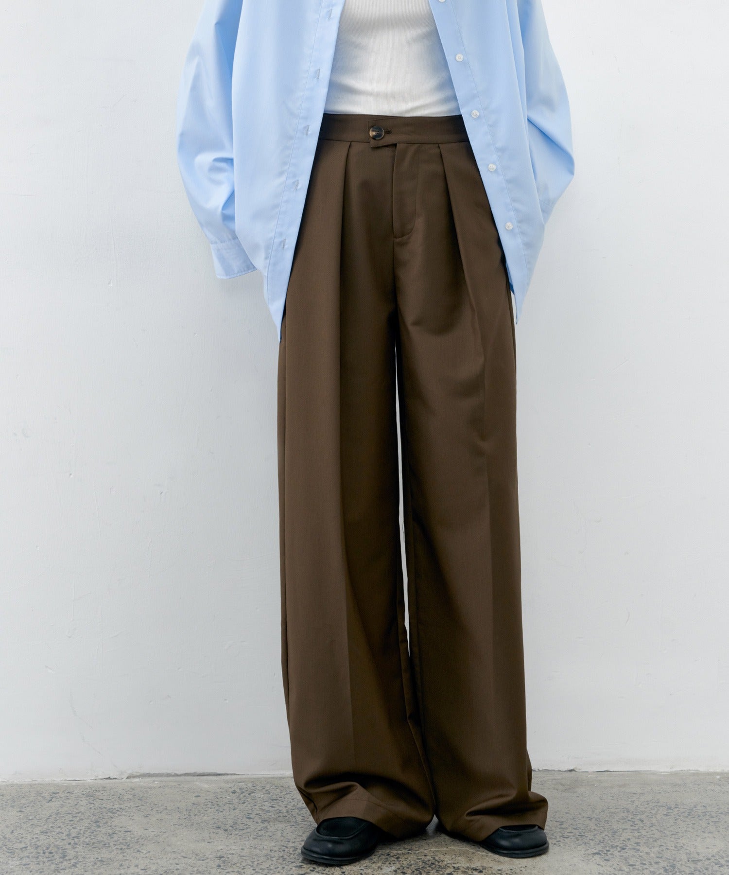 [tageechita] Basic wide straight pants