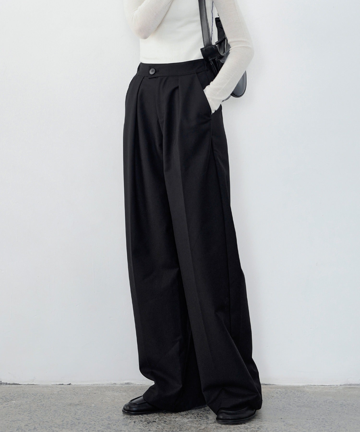 [tageechita] Basic wide straight pants