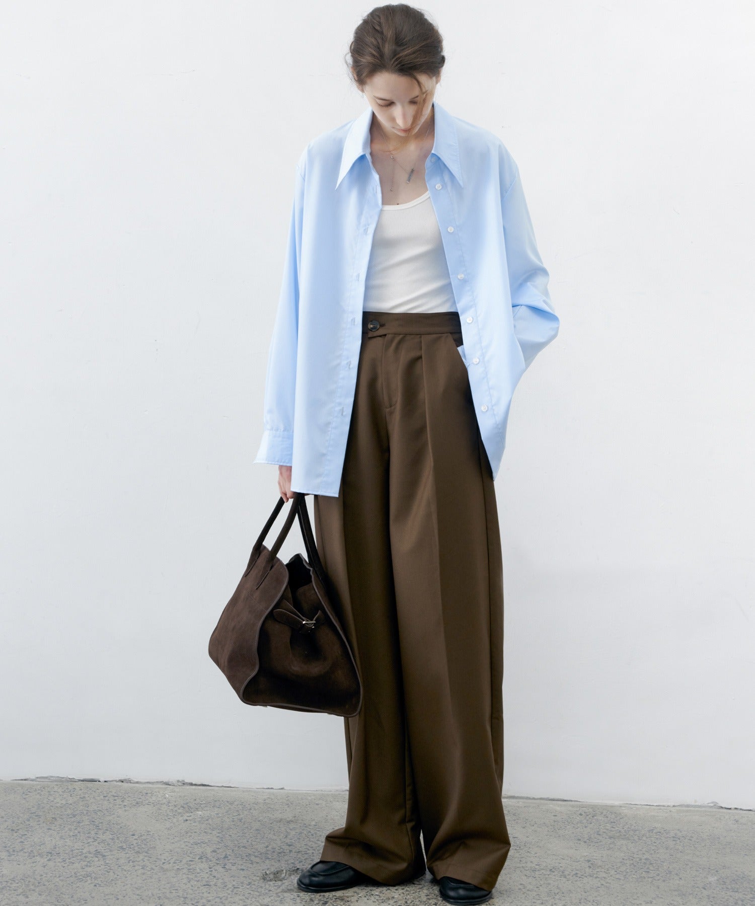 [tageechita] Basic wide straight pants