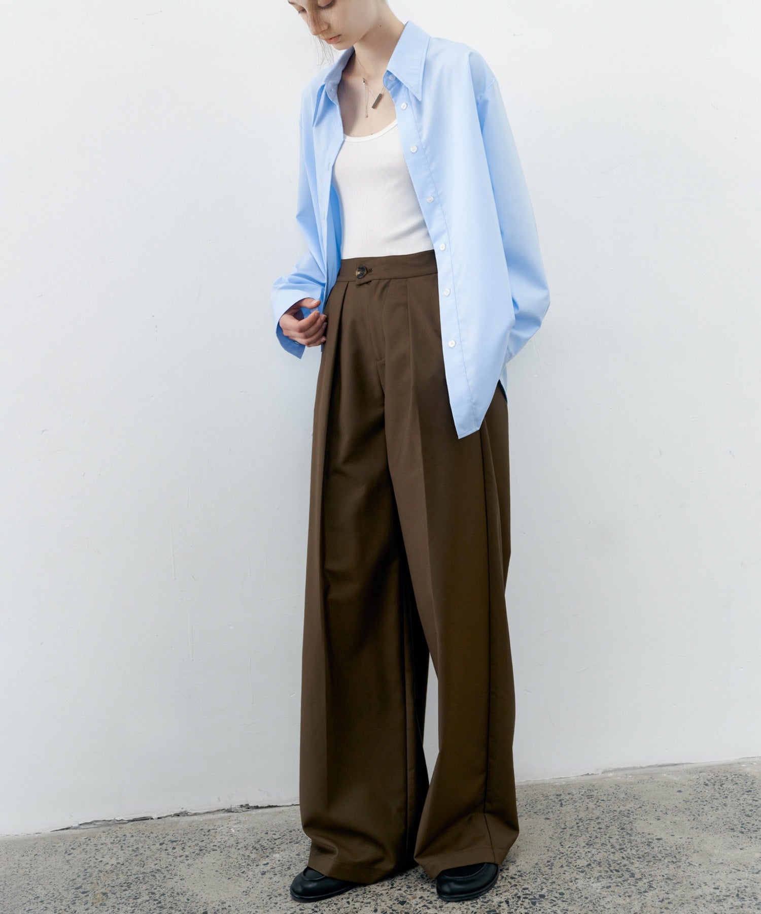 [tageechita] Basic wide straight pants