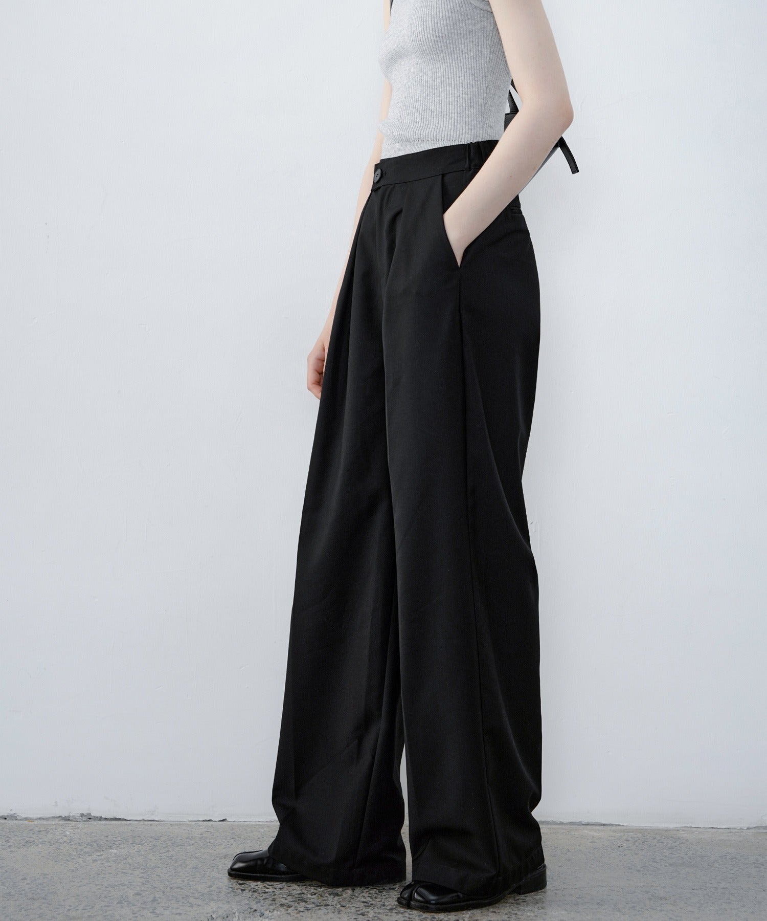 [tageechita] Basic wide straight pants