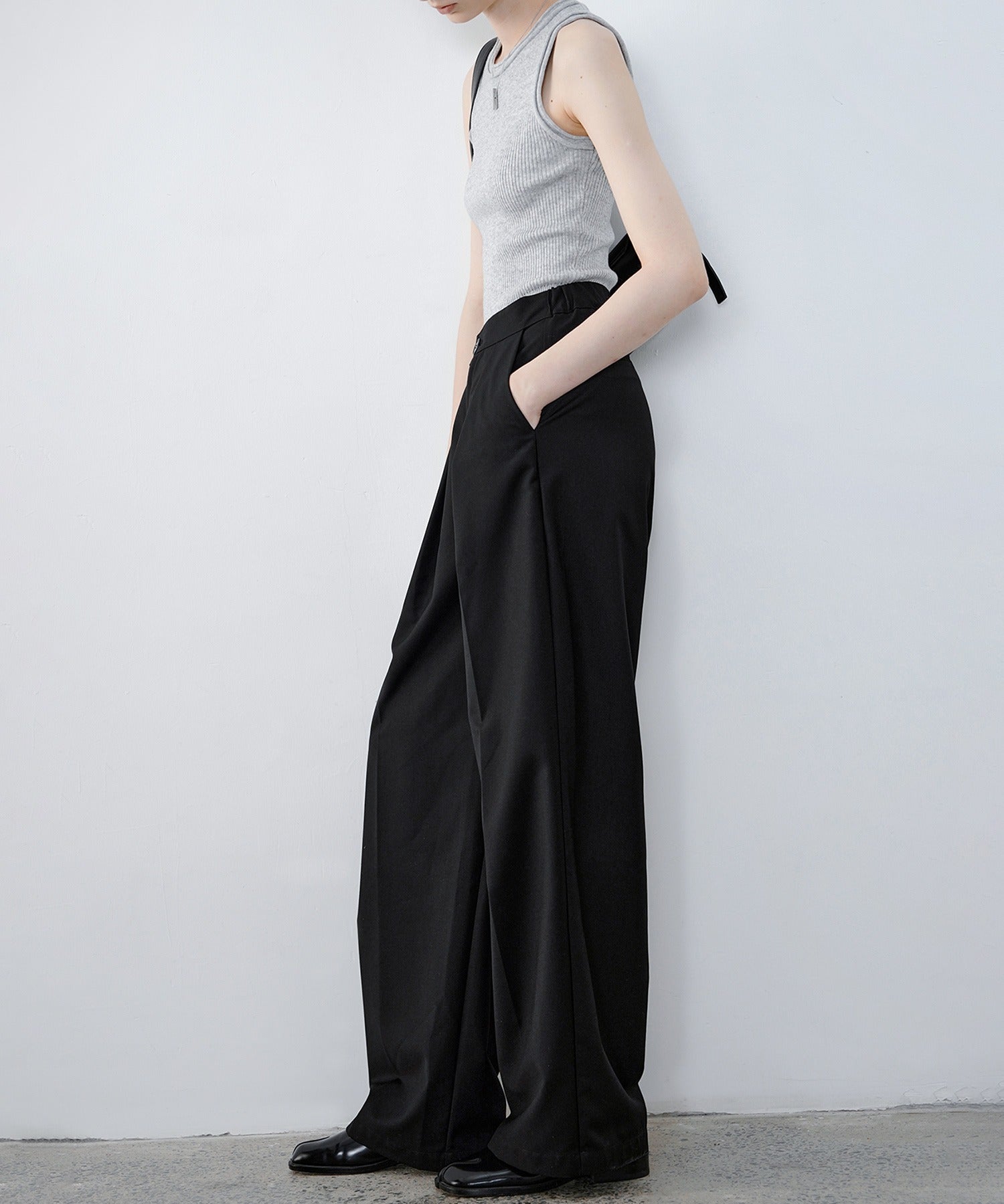 [tageechita] Basic wide straight pants
