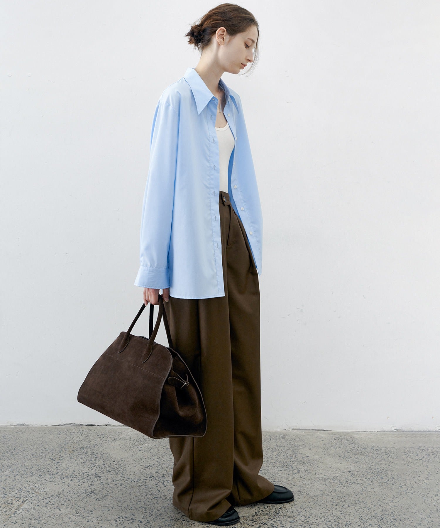 [tageechita] Basic wide straight pants