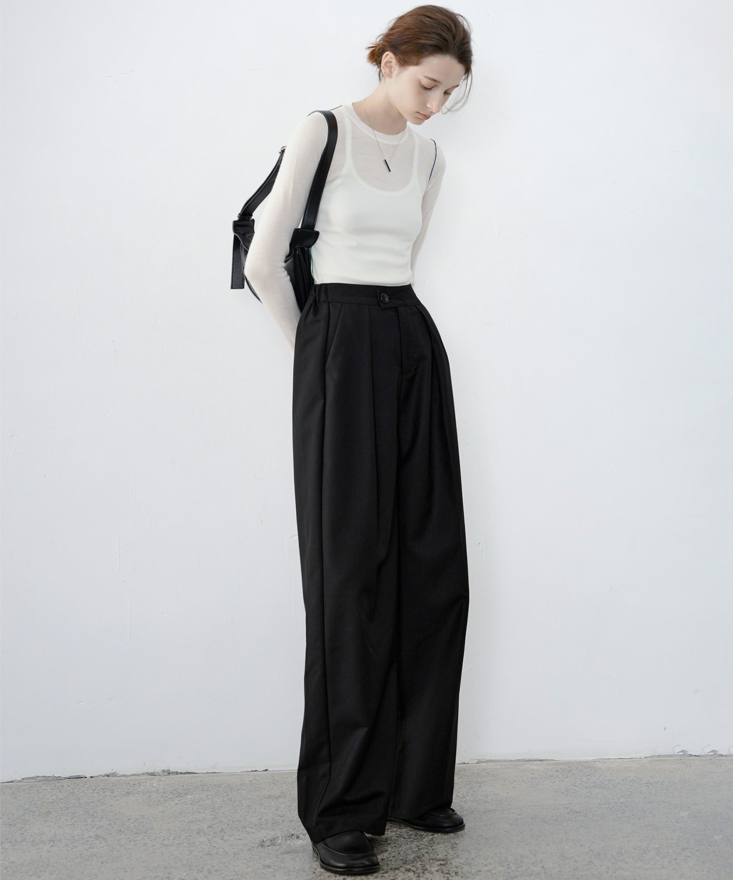 [tageechita] Basic wide straight pants