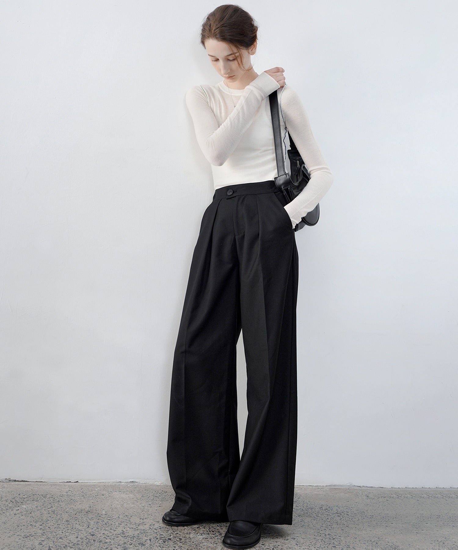 [tageechita] Basic wide straight pants