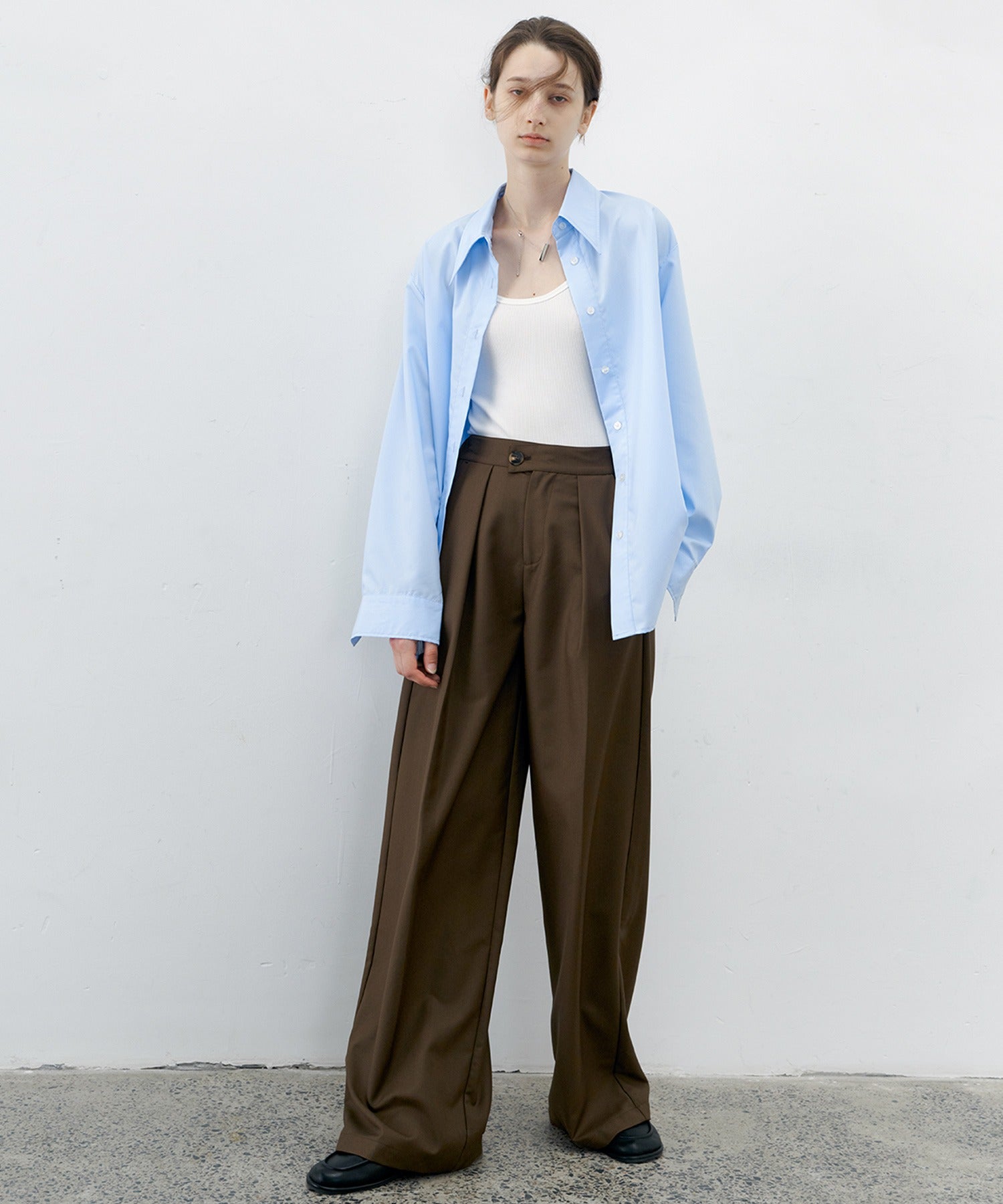 [tageechita] Basic wide straight pants