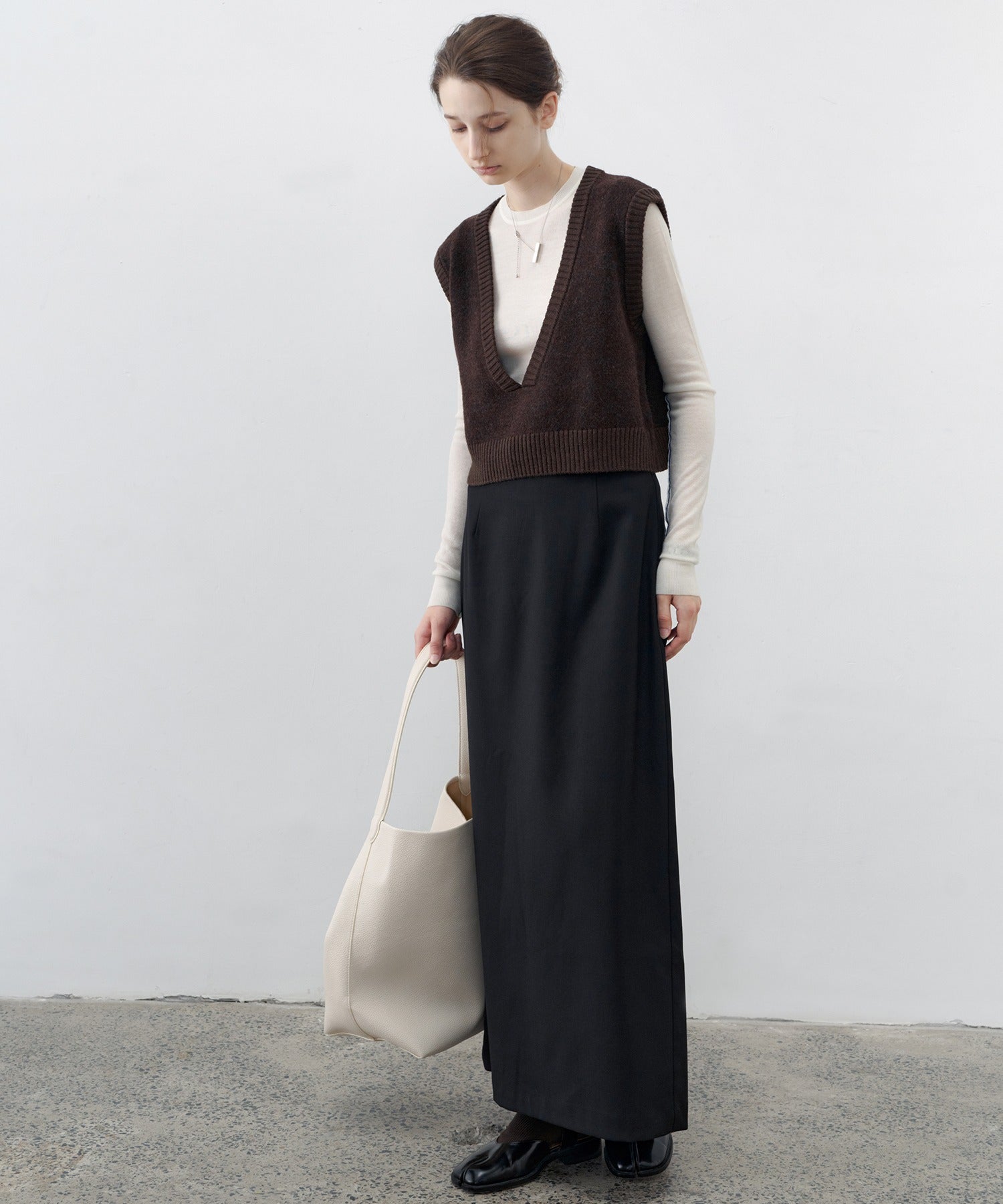 Back-Slit Maxi Pencil Skirt