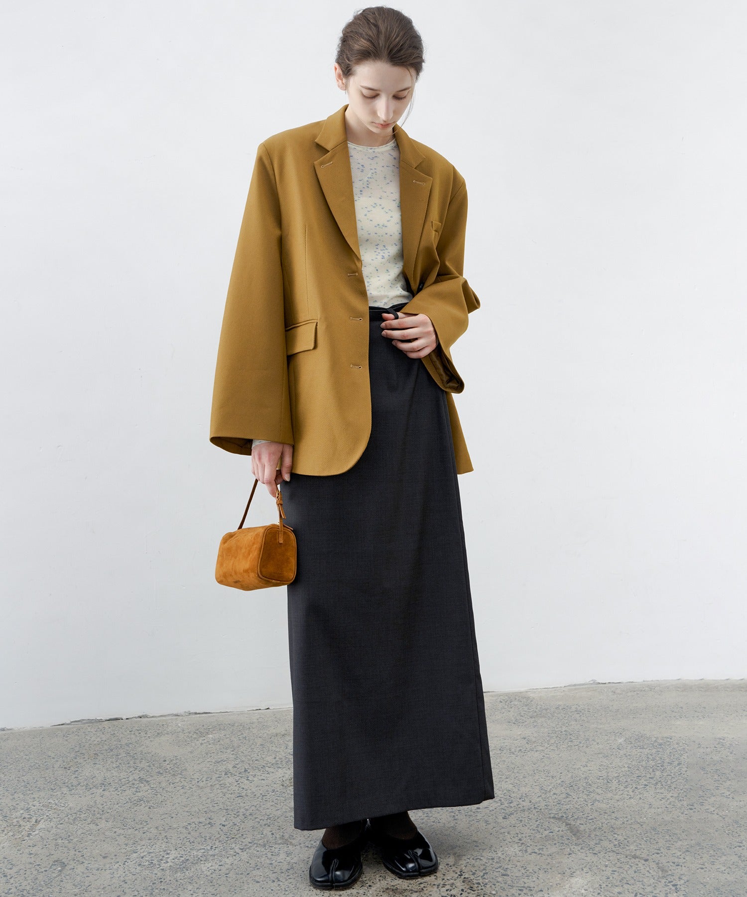 Back-Slit Maxi Pencil Skirt