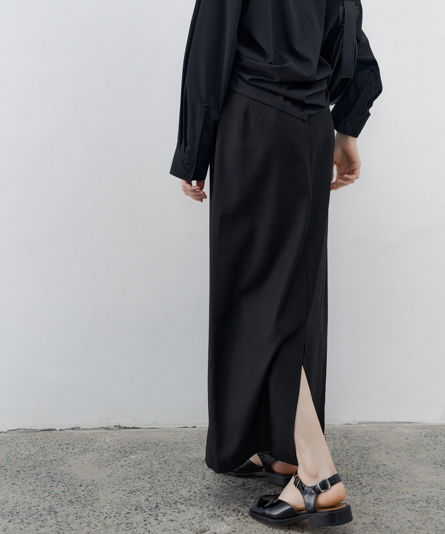 Back-Slit Maxi Pencil Skirt