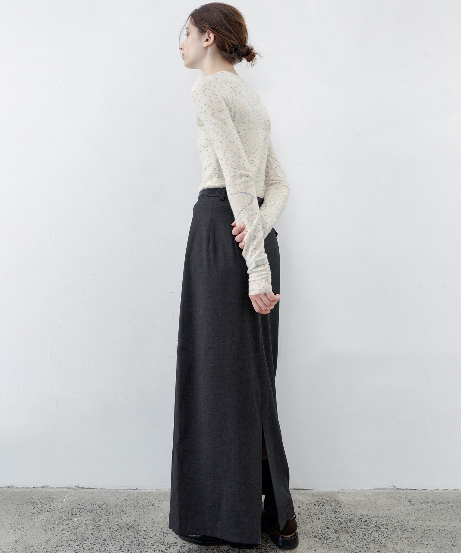 Back-Slit Maxi Pencil Skirt
