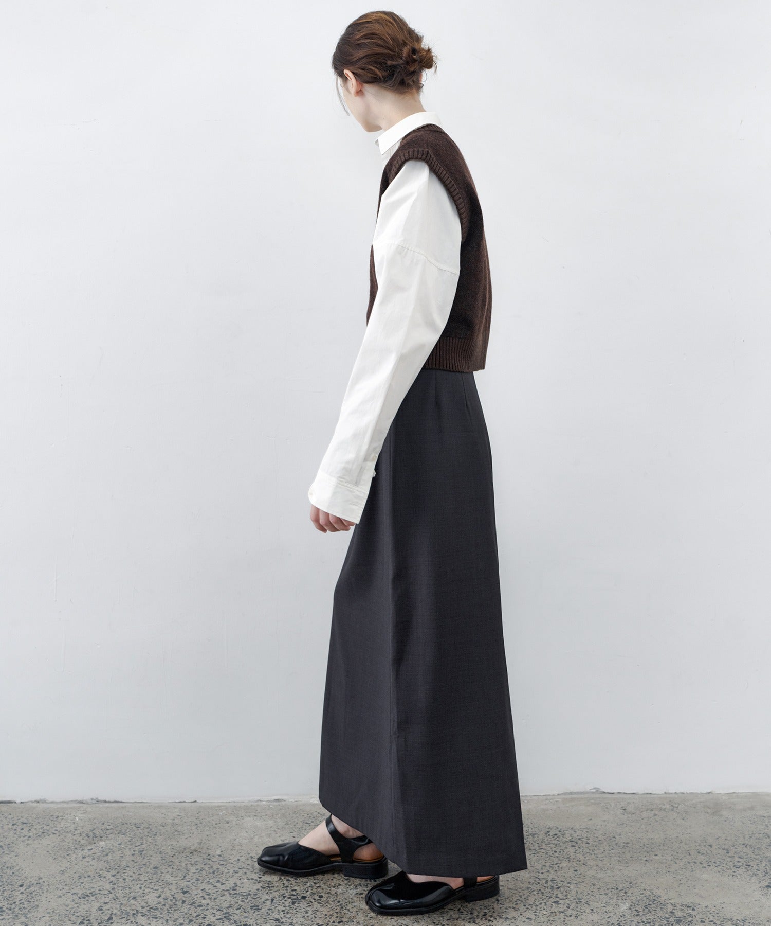 Back-Slit Maxi Pencil Skirt