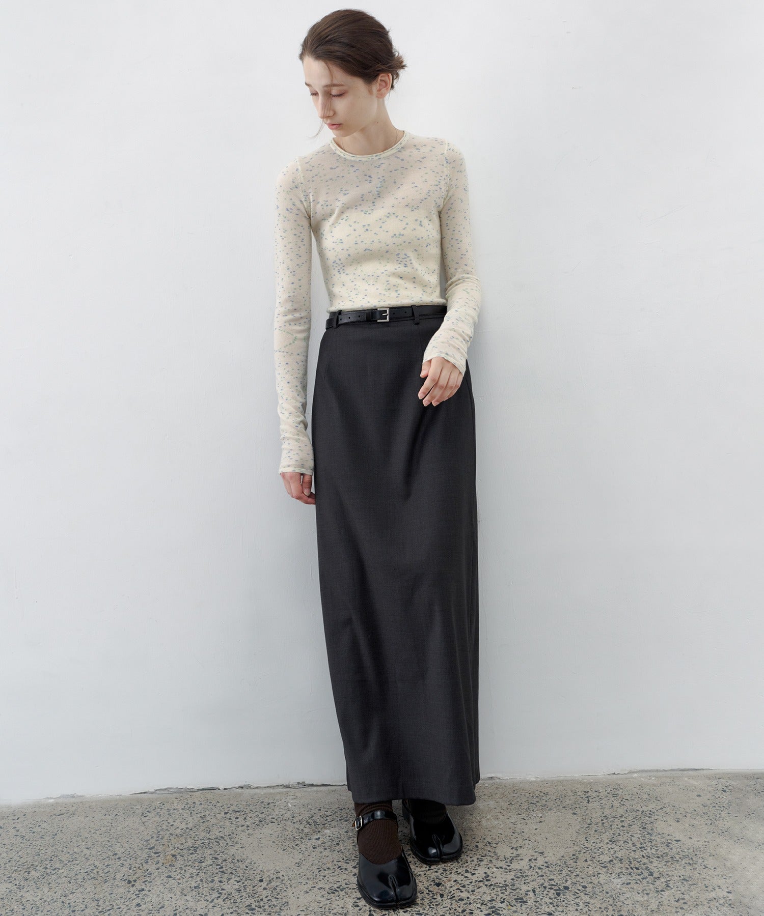 Back-Slit Maxi Pencil Skirt