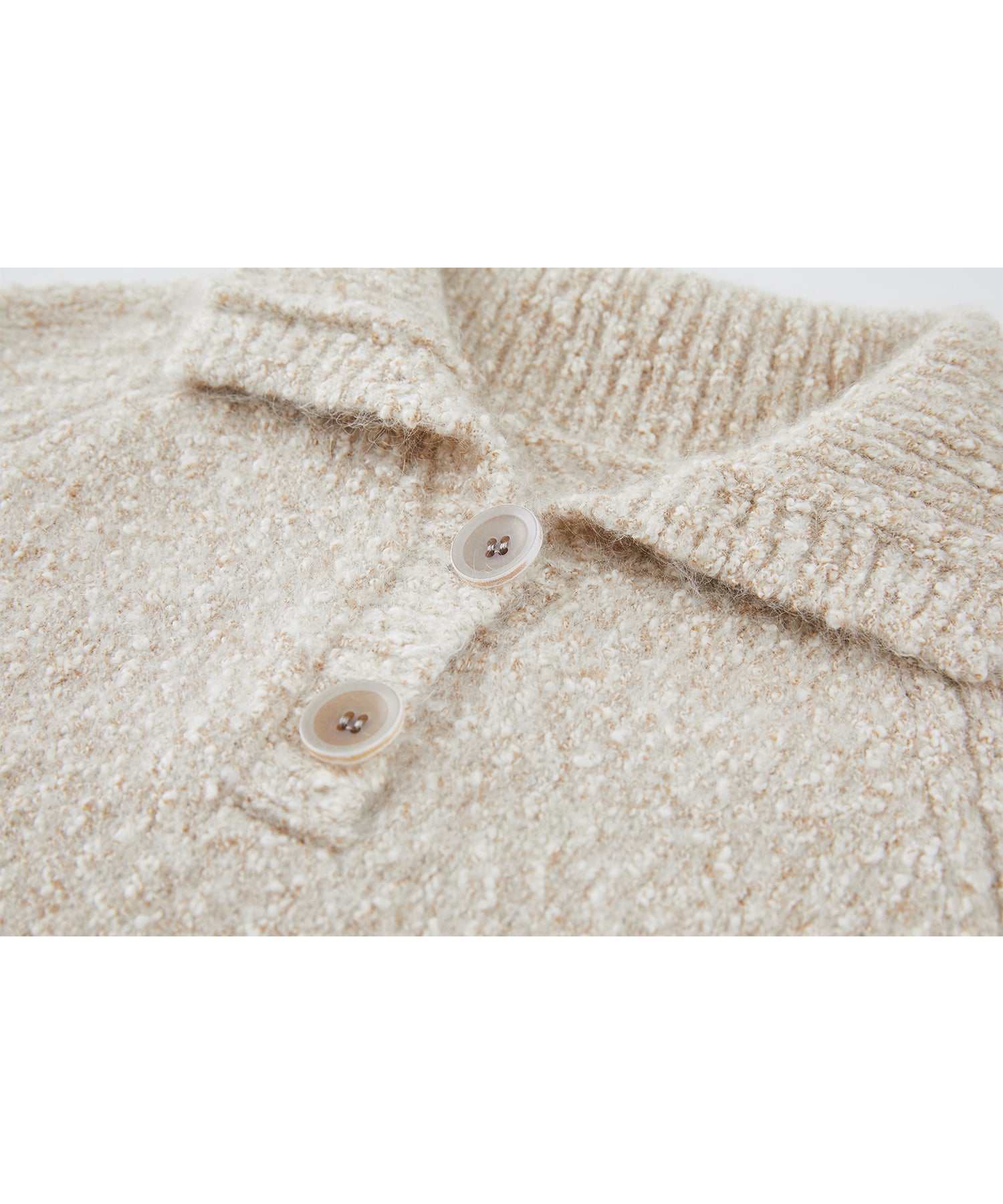 Tweed Like Knit Shirt Dress with Fringe Details