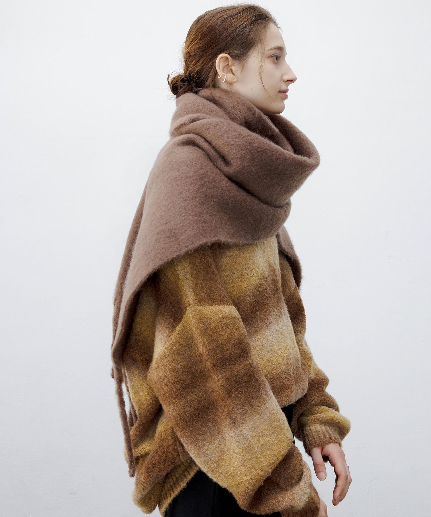 Gradient Stripe Polo Knit Top