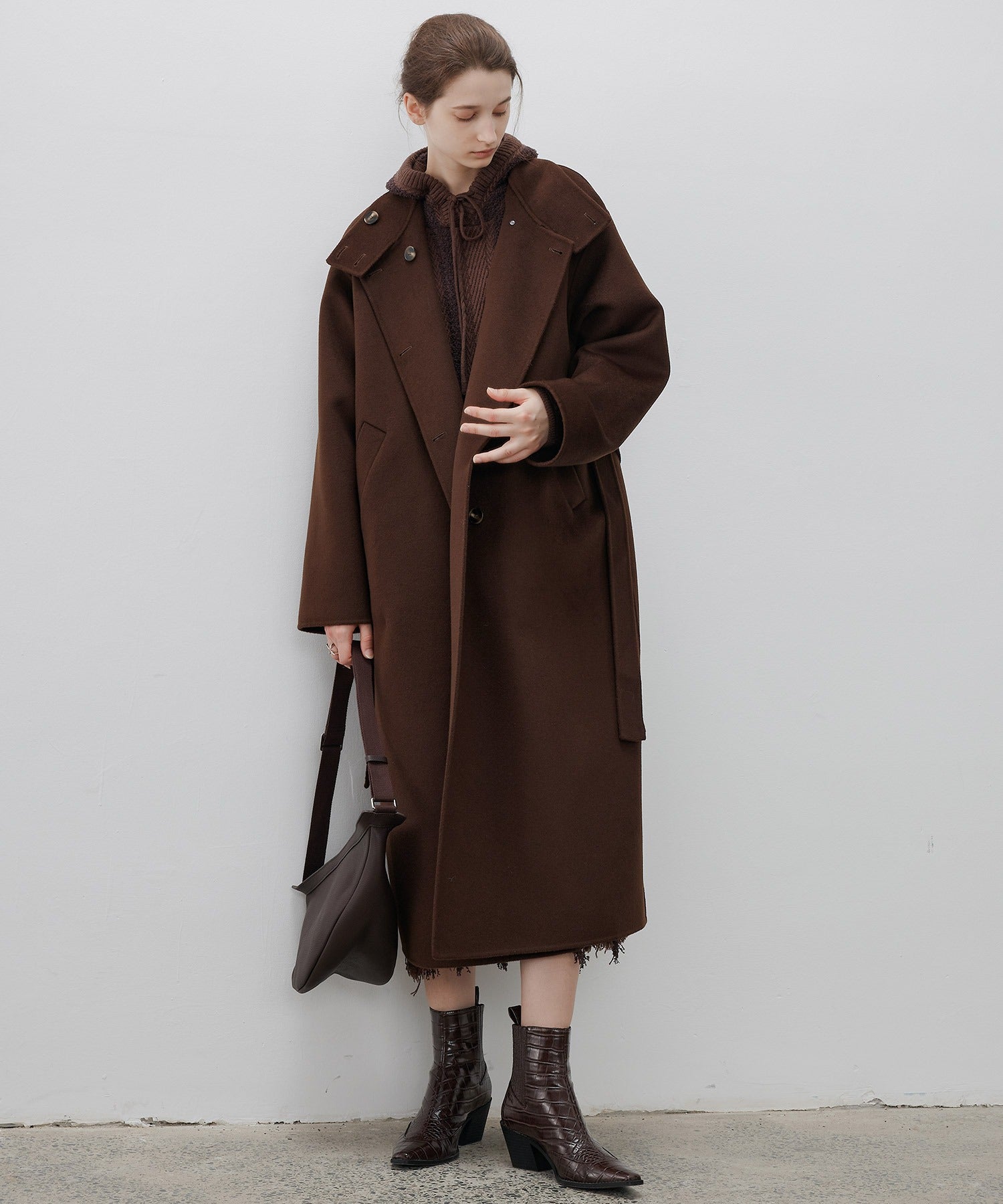 Hooded Fringe Knit Dress