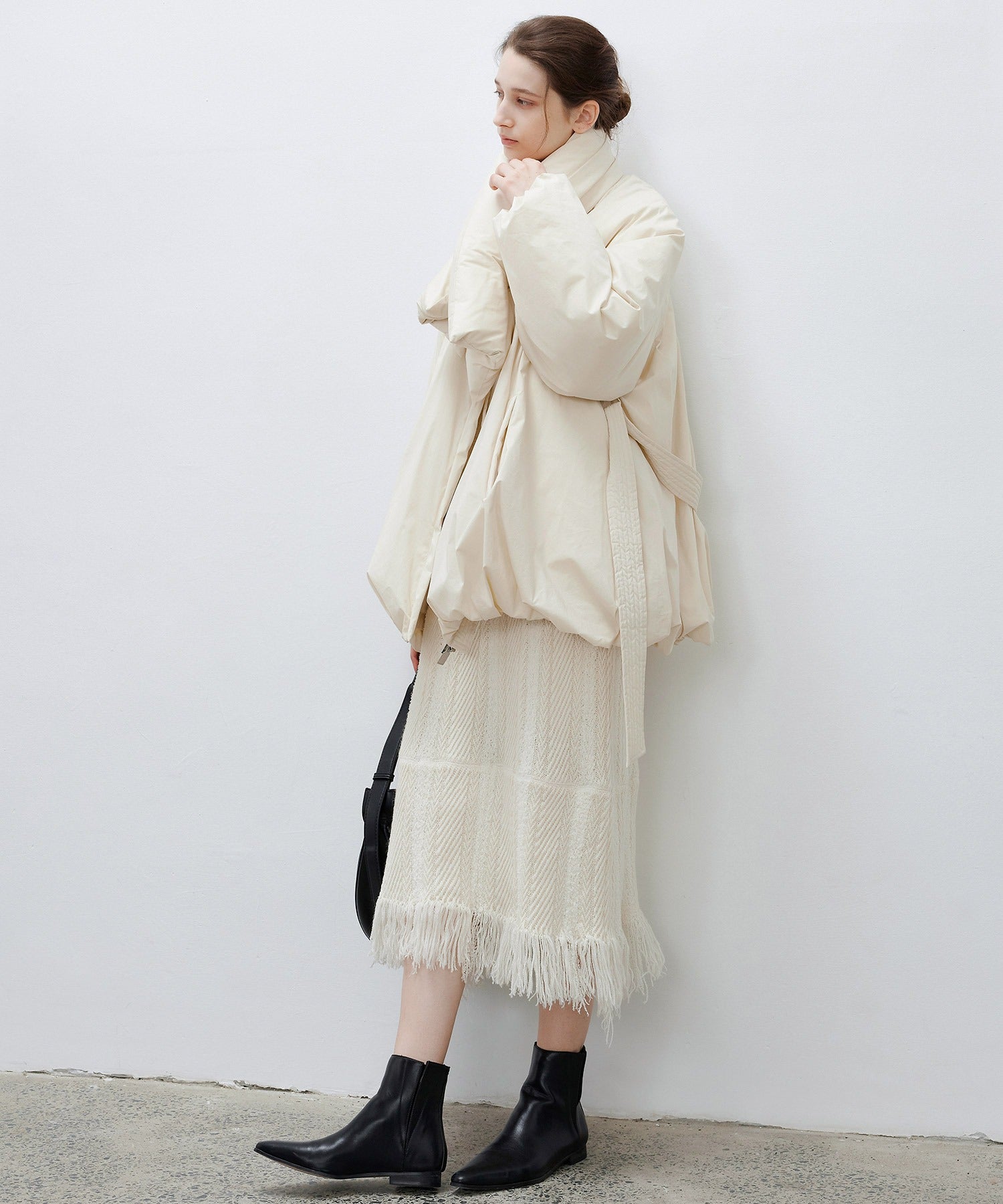 Hooded Fringe Knit Dress