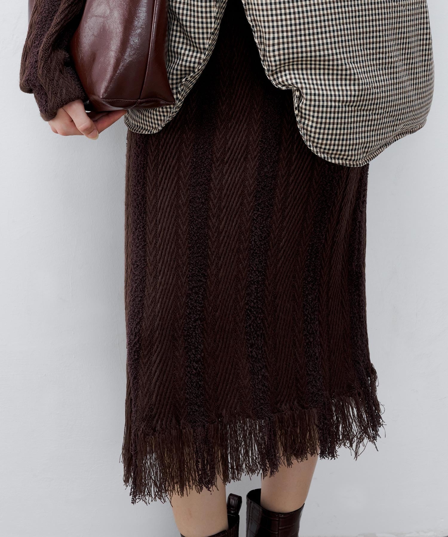 Hooded Fringe Knit Dress