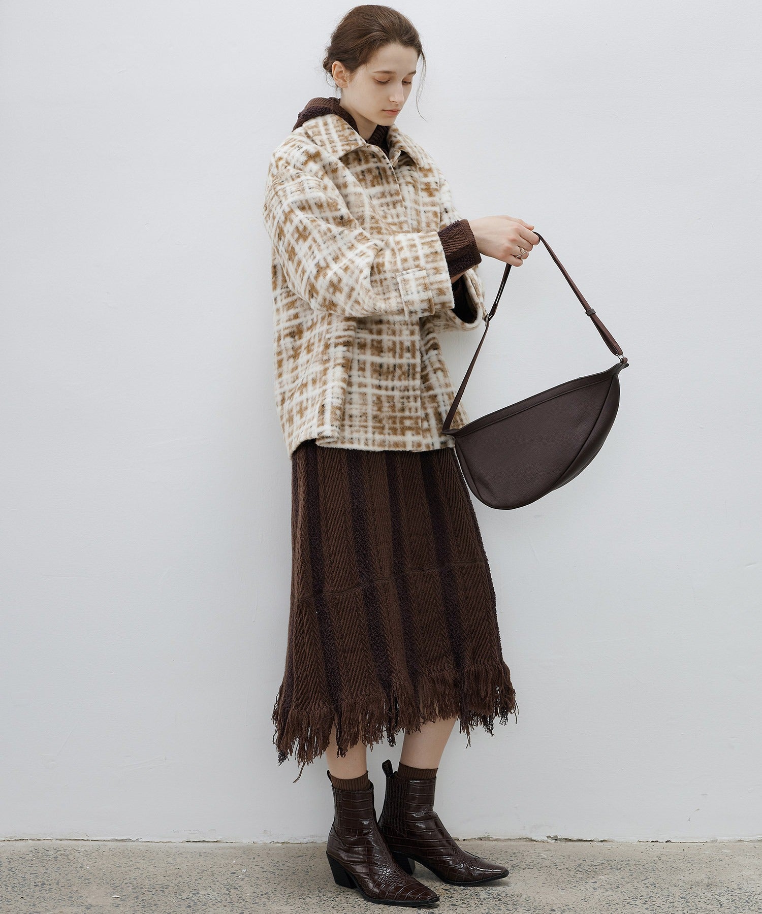 Hooded Fringe Knit Dress