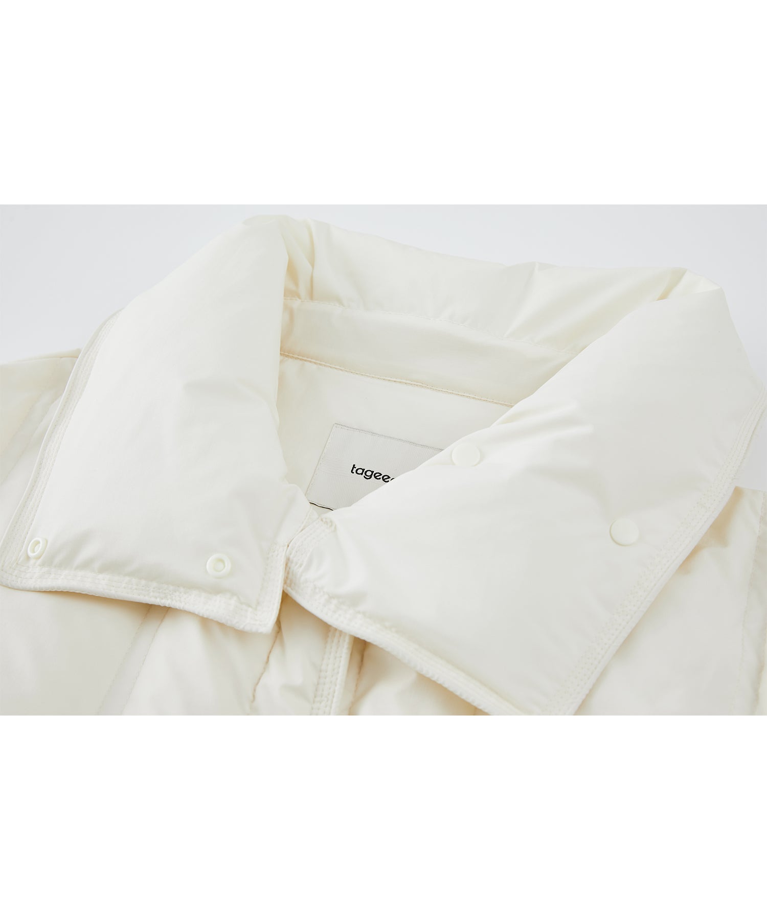 Drop Shoulder Short Puffer with Shaped Waist Design