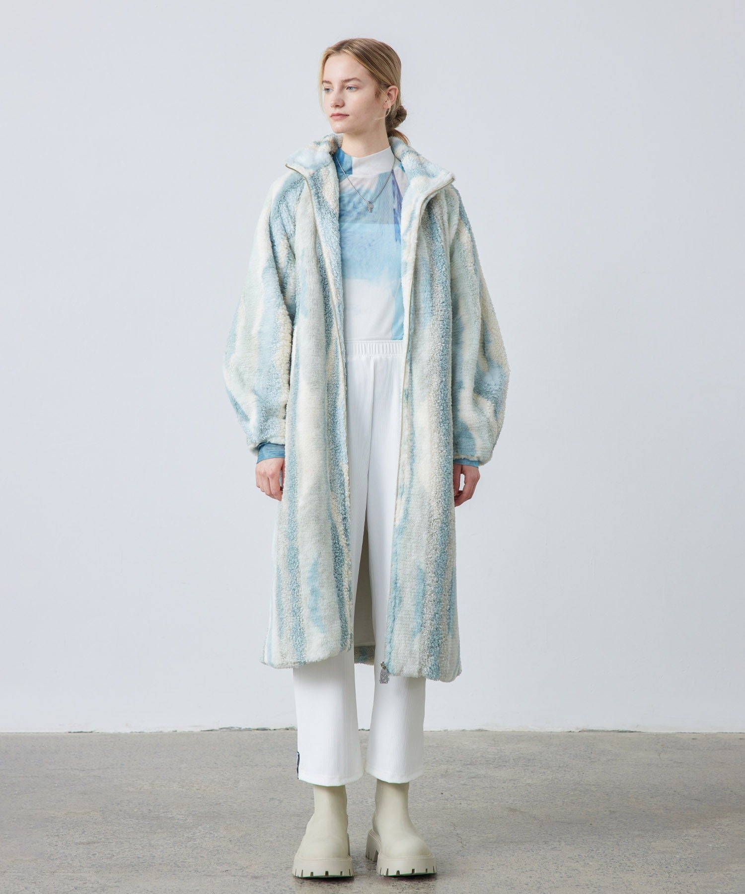 Nuance Jacquard Oversized Long Coat