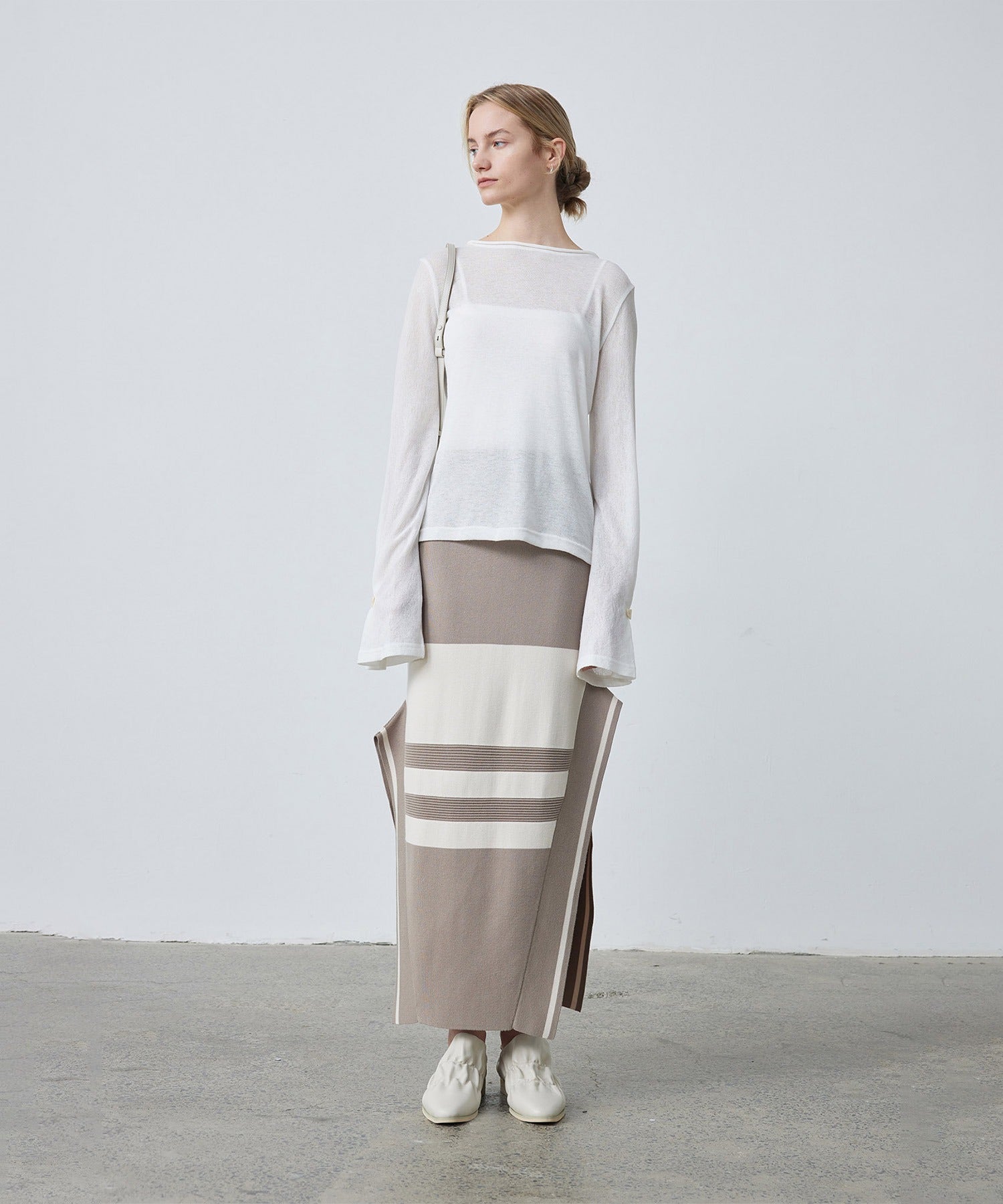 Bicolor Block Square Hem Knit Dress